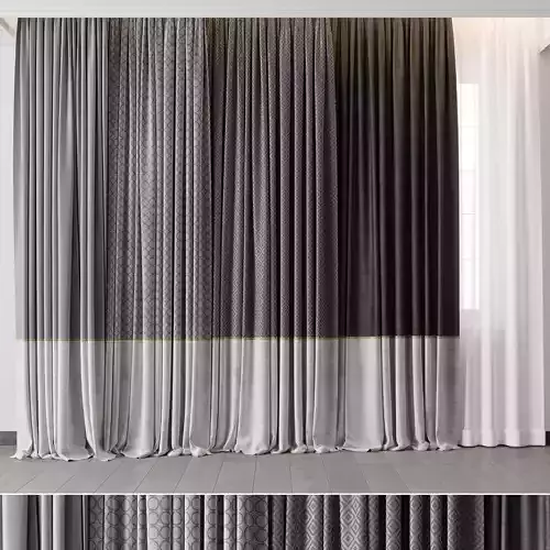 hadi curtain 67 gray and white