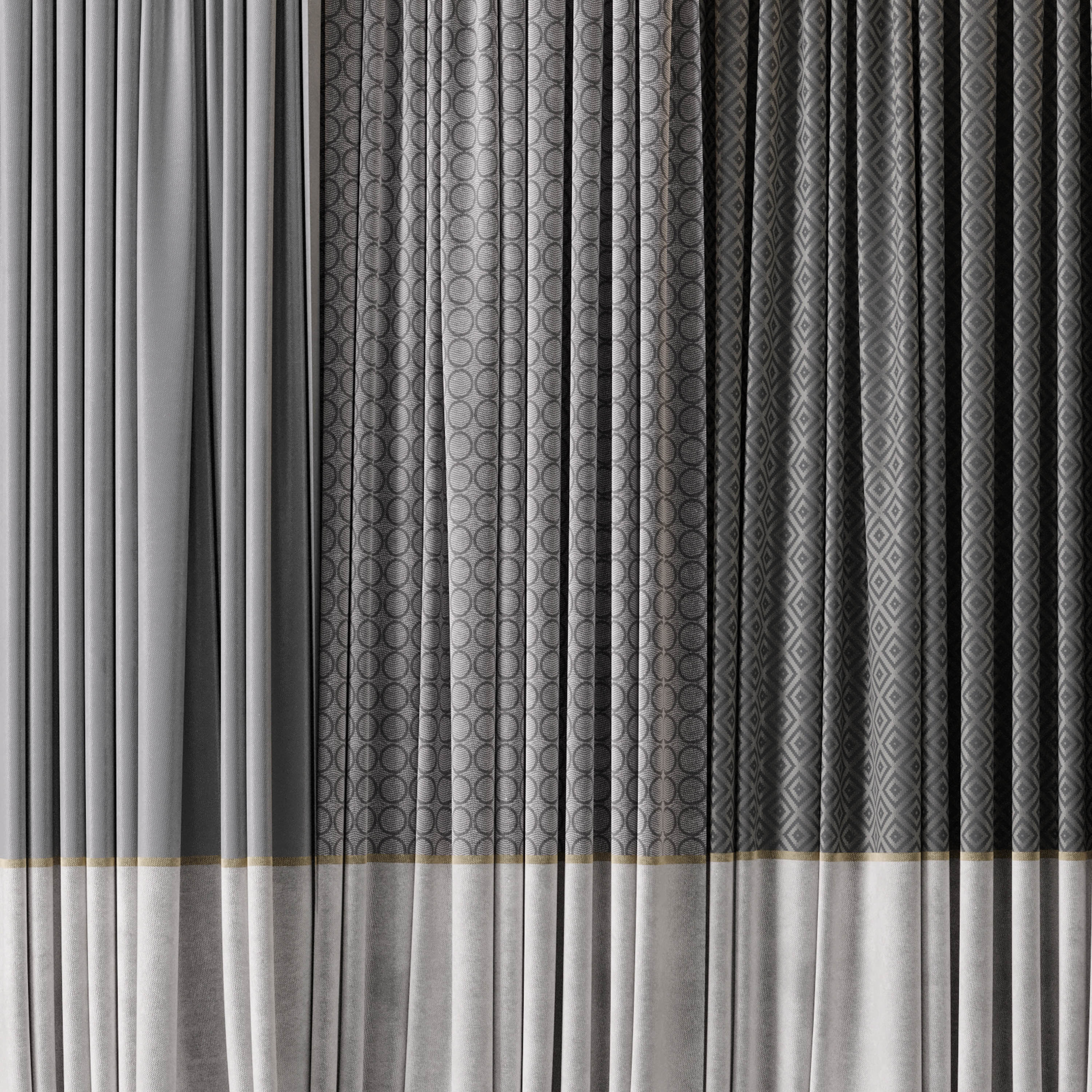 hadi curtain 67 gray and white 3D model_4