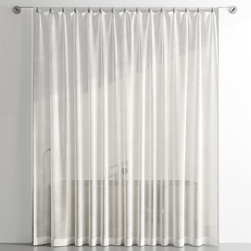 Bathroom Curtains pinned by clamp 3D model