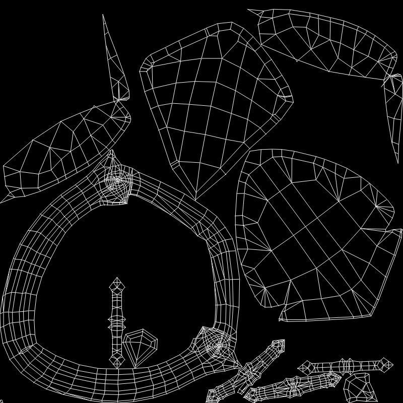 A selection of Fantasy Weapon Low-poly 3D model_6