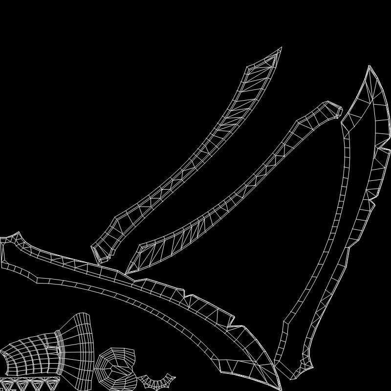 A selection of Fantasy Weapon Low-poly 3D model_8