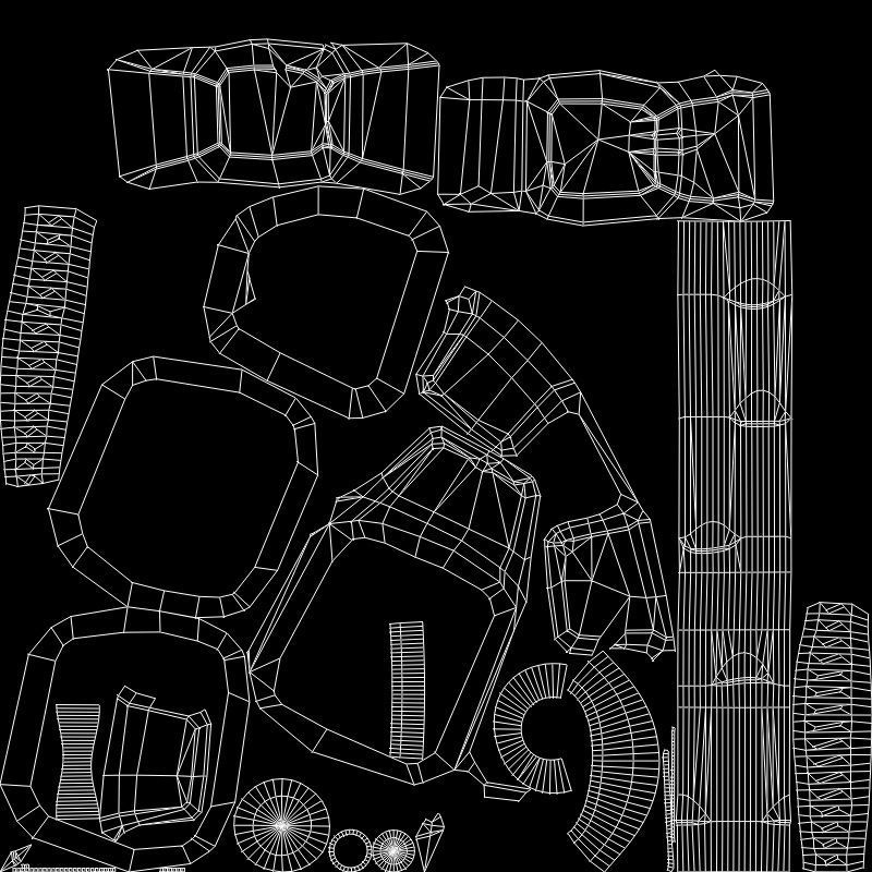 A selection of Fantasy Weapon Low-poly 3D model_5