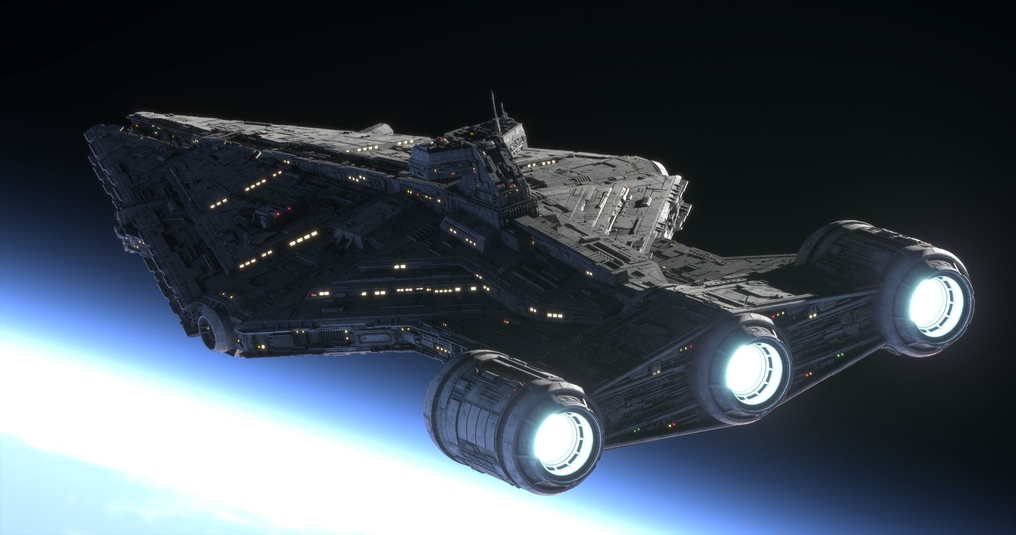 Imperial Light Cruiser  - Star Wars 3D model_2