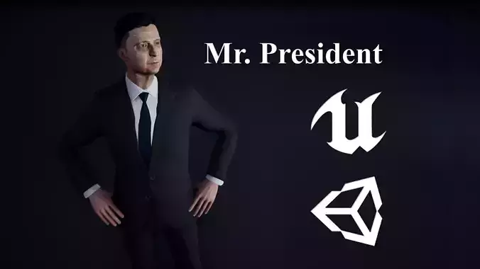 Mr President  - Game Ready Low-poly 3D model
