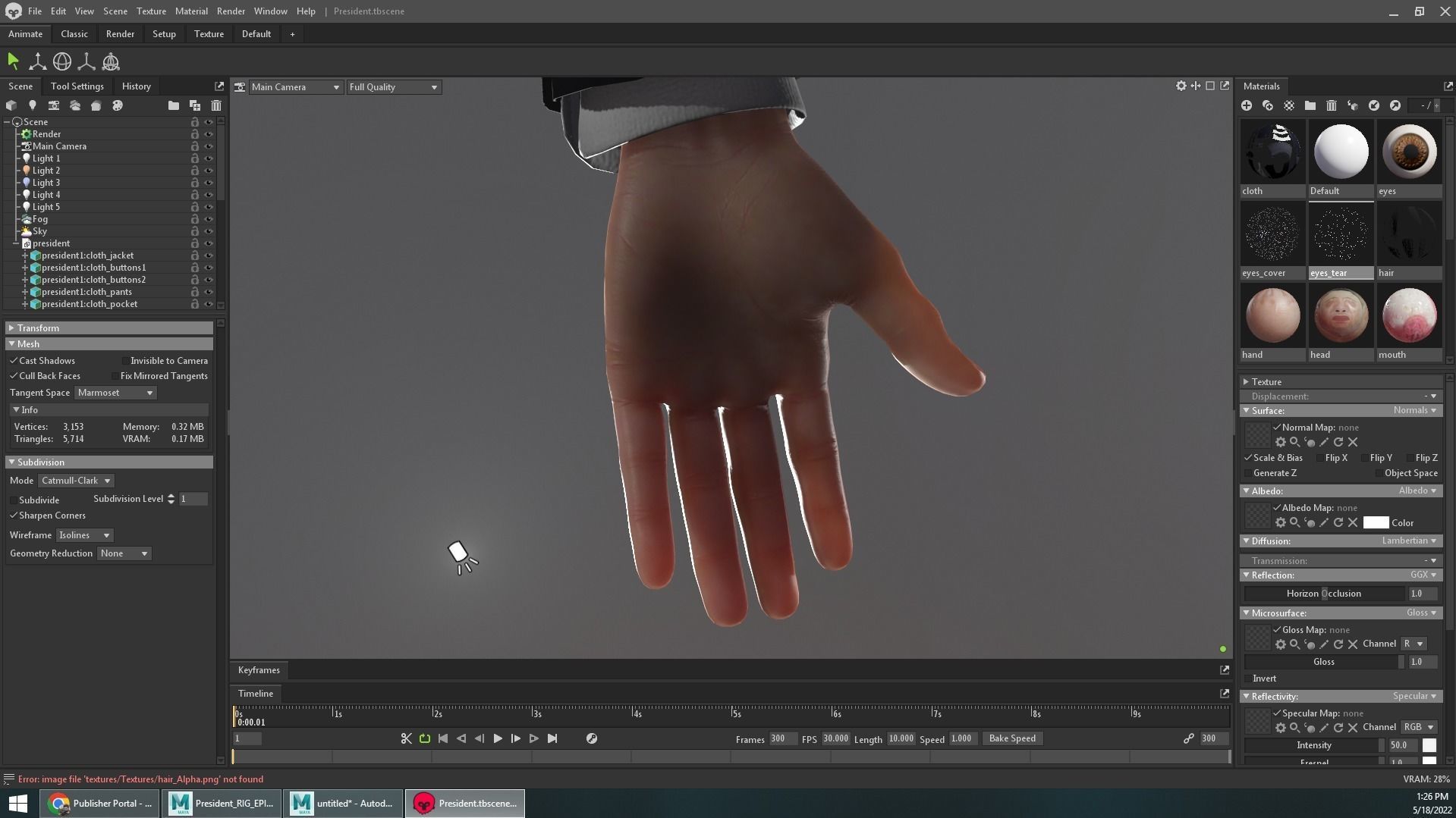 Mr President  - Game Ready Low-poly 3D model_19