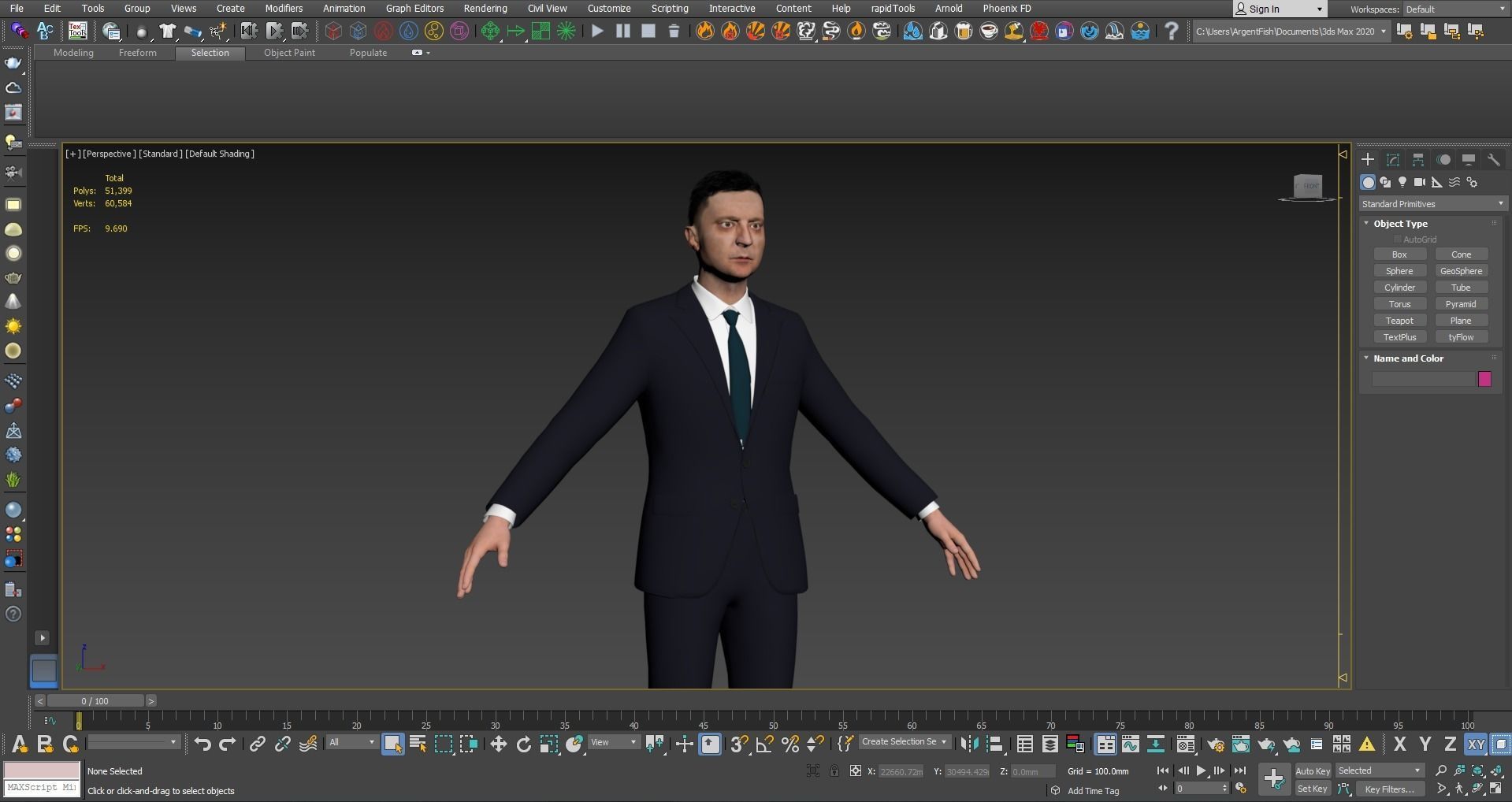 Mr President  - Game Ready Low-poly 3D model_23