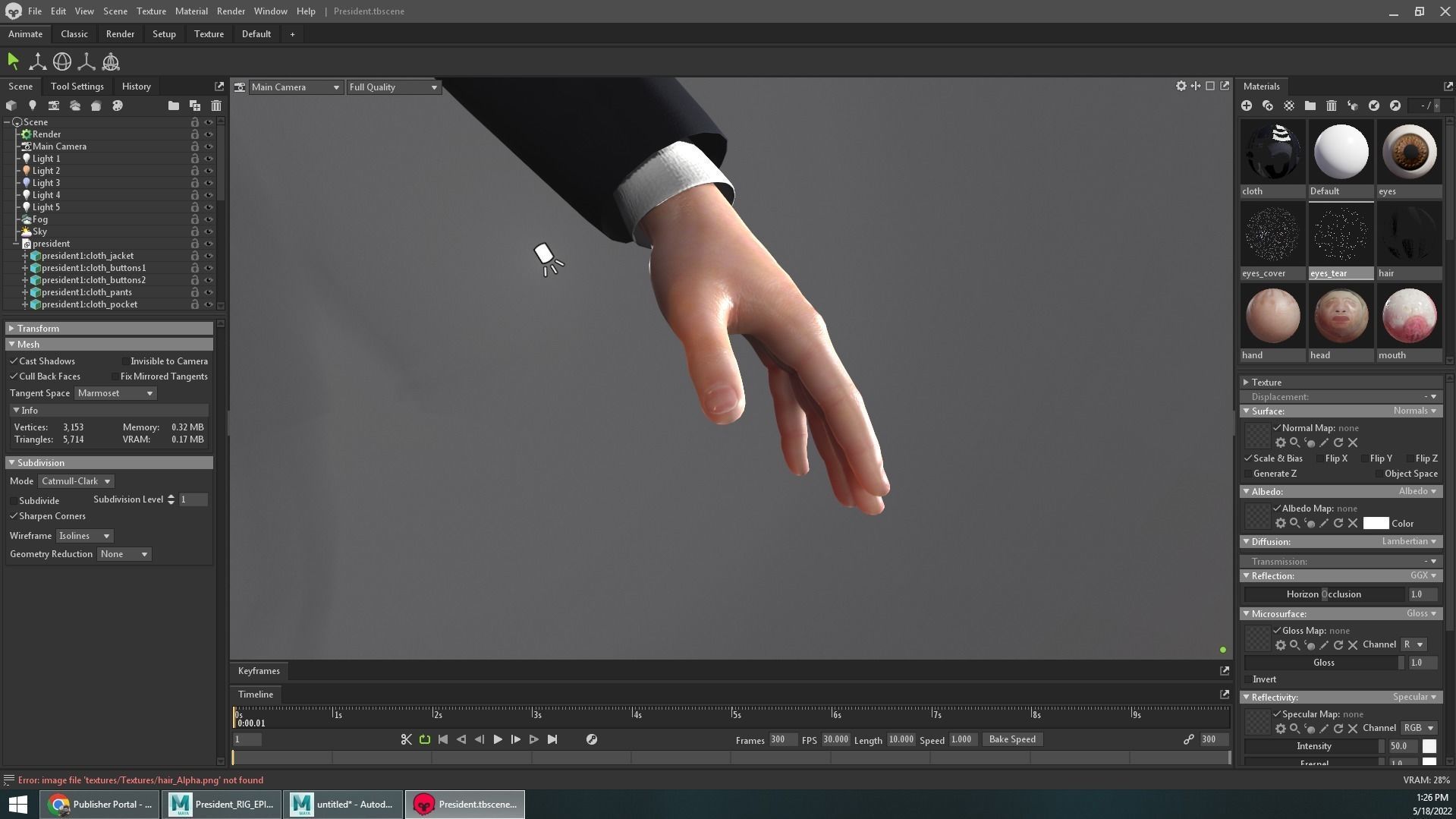 Mr President  - Game Ready Low-poly 3D model_20