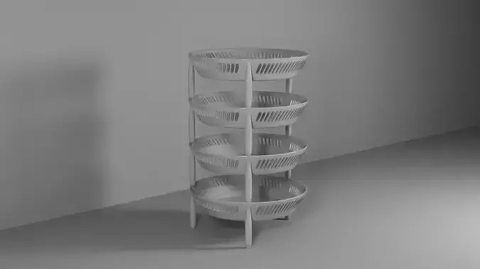 Stand three tier basket