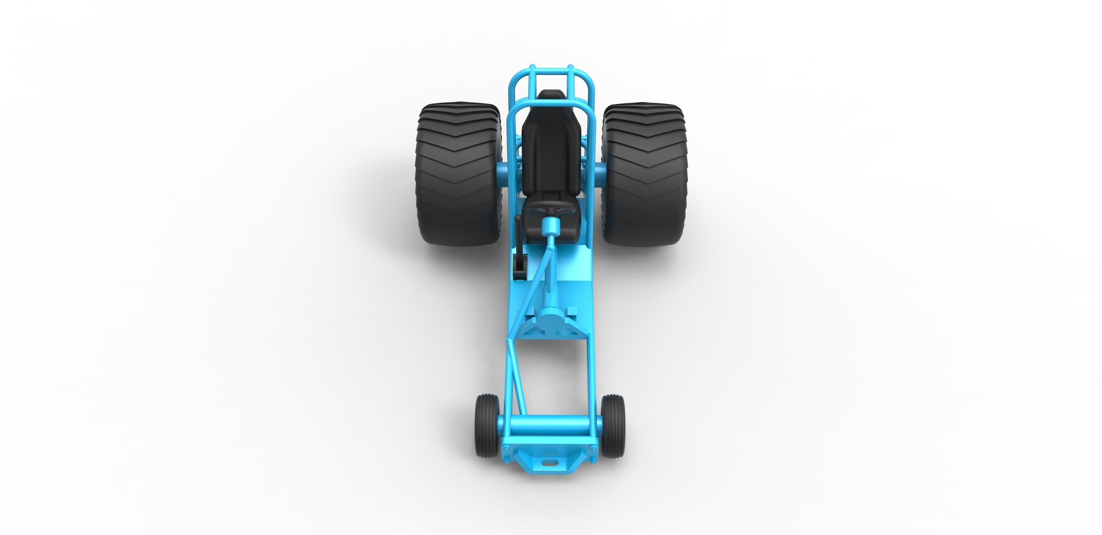 Chassis of Mini Rod pulling tractor Scale 1 to 25 3D print model_4