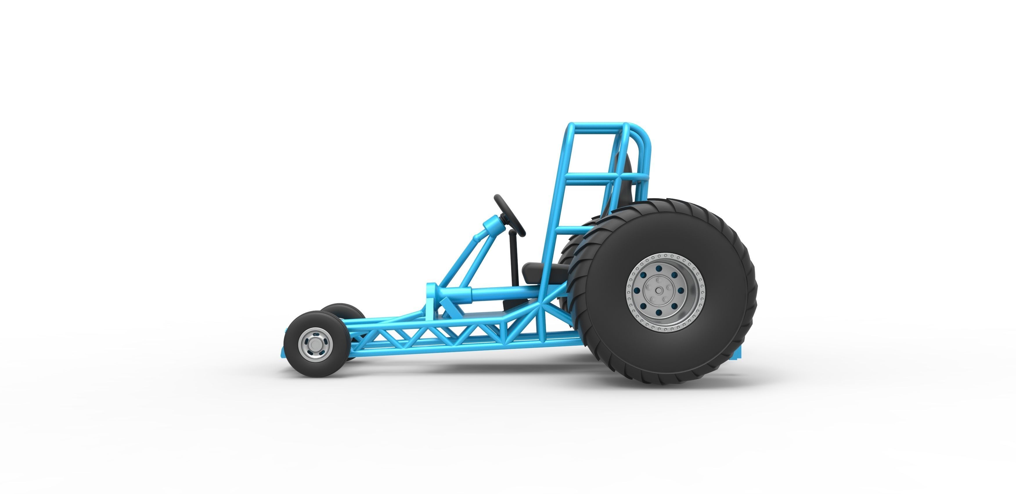 Chassis of Mini Rod pulling tractor Scale 1 to 25 3D print model_6