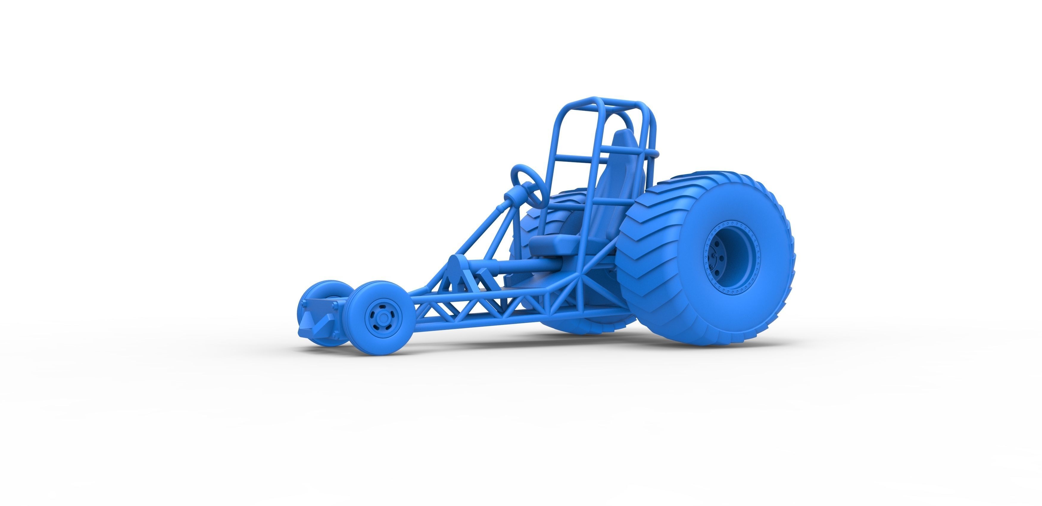 Chassis of Mini Rod pulling tractor Scale 1 to 25 3D print model_14