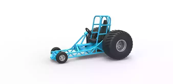 Chassis of Mini Rod pulling tractor Scale 1 to 25 3D print model