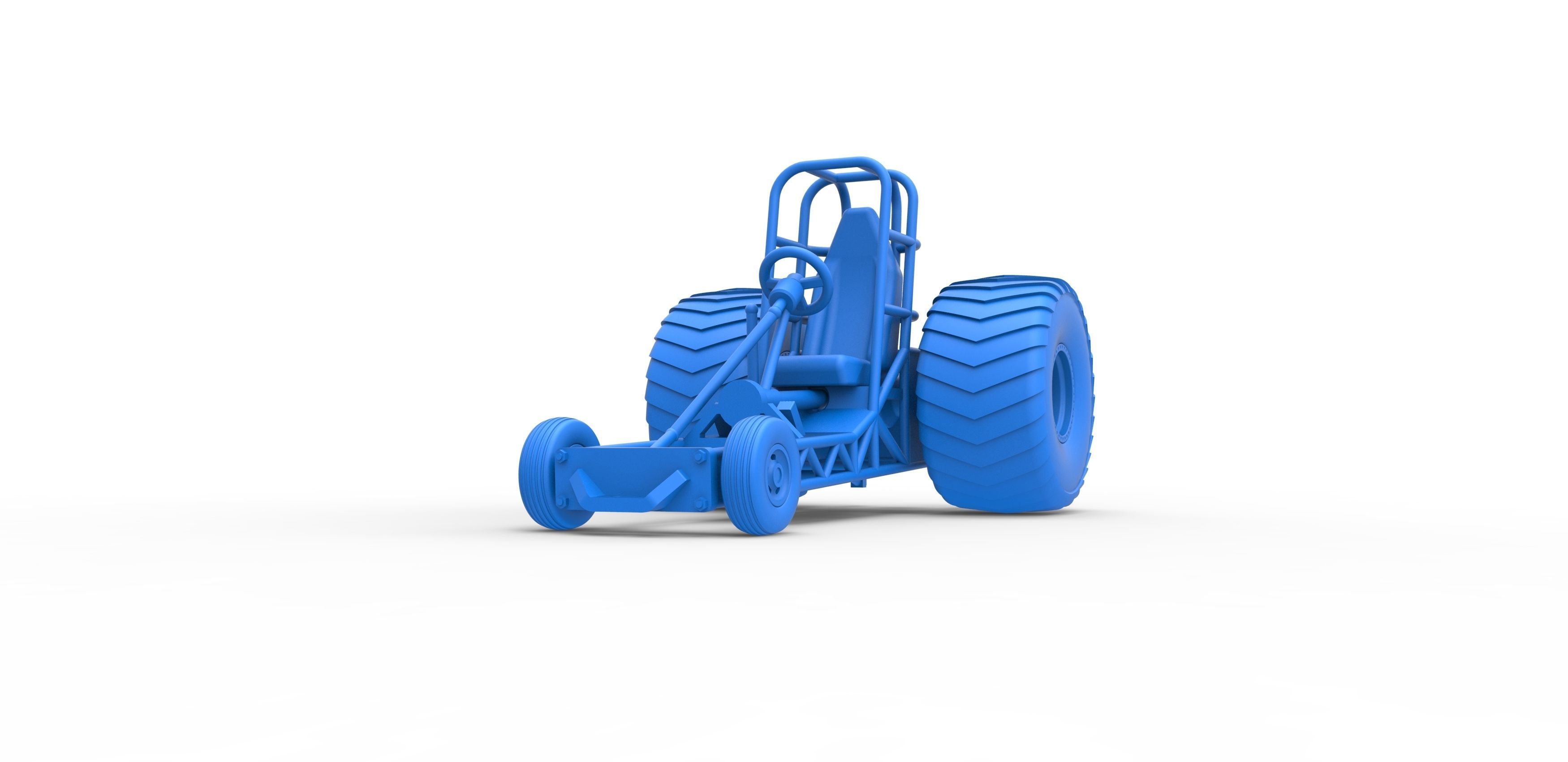 Chassis of Mini Rod pulling tractor Scale 1 to 25 3D print model_16