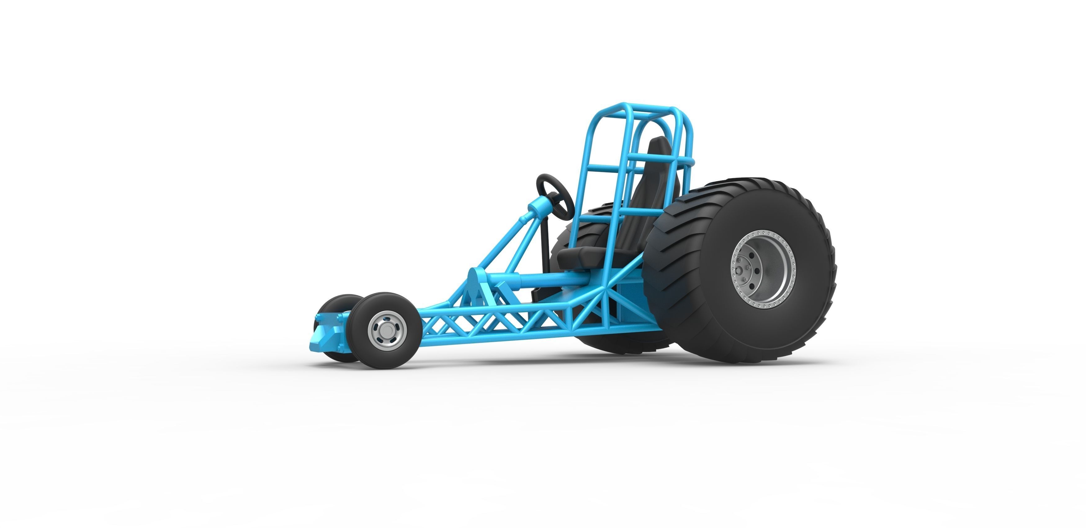 Chassis of Mini Rod pulling tractor Scale 1 to 25 3D print model_1