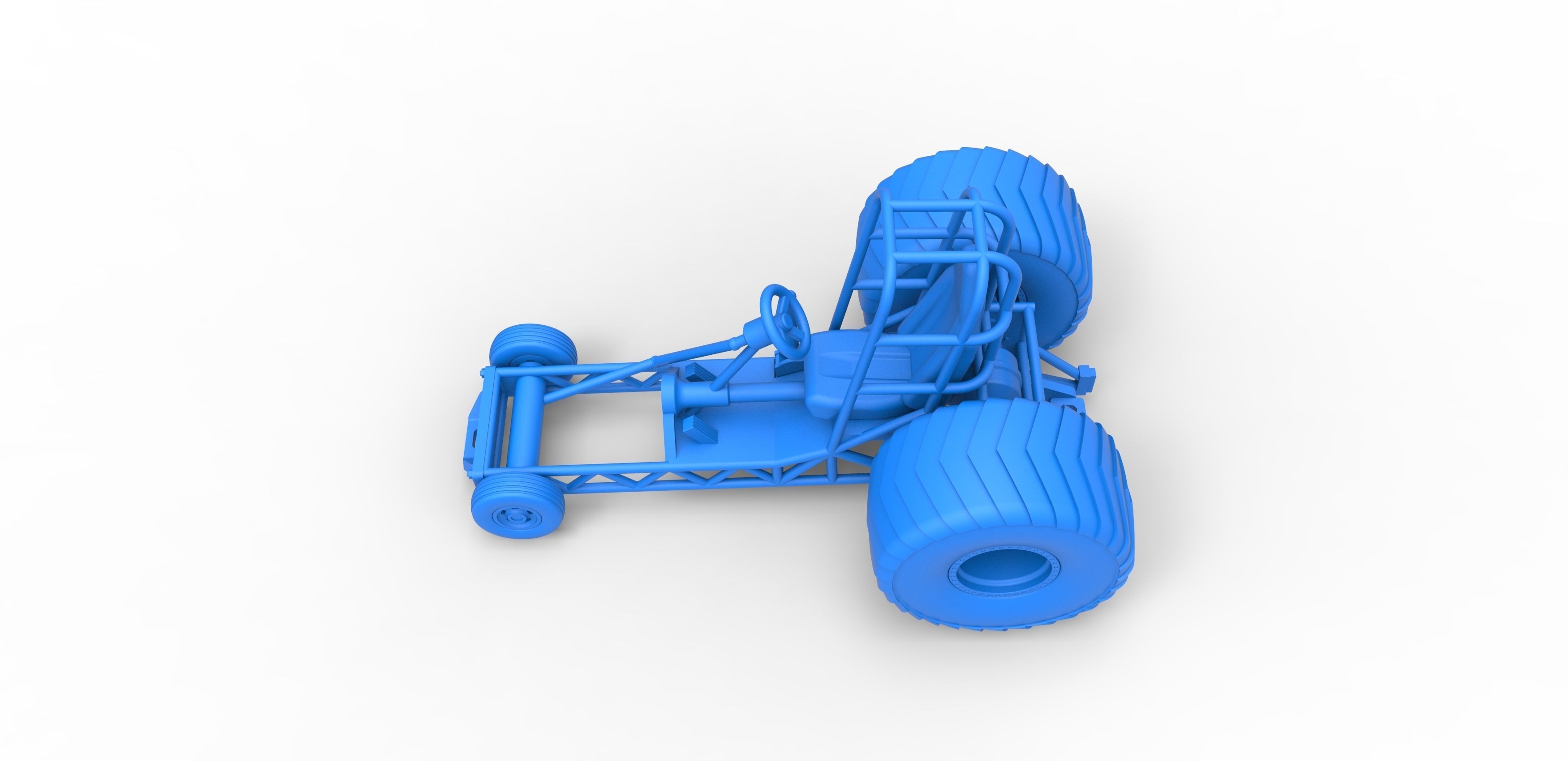Chassis of Mini Rod pulling tractor Scale 1 to 25 3D print model_20