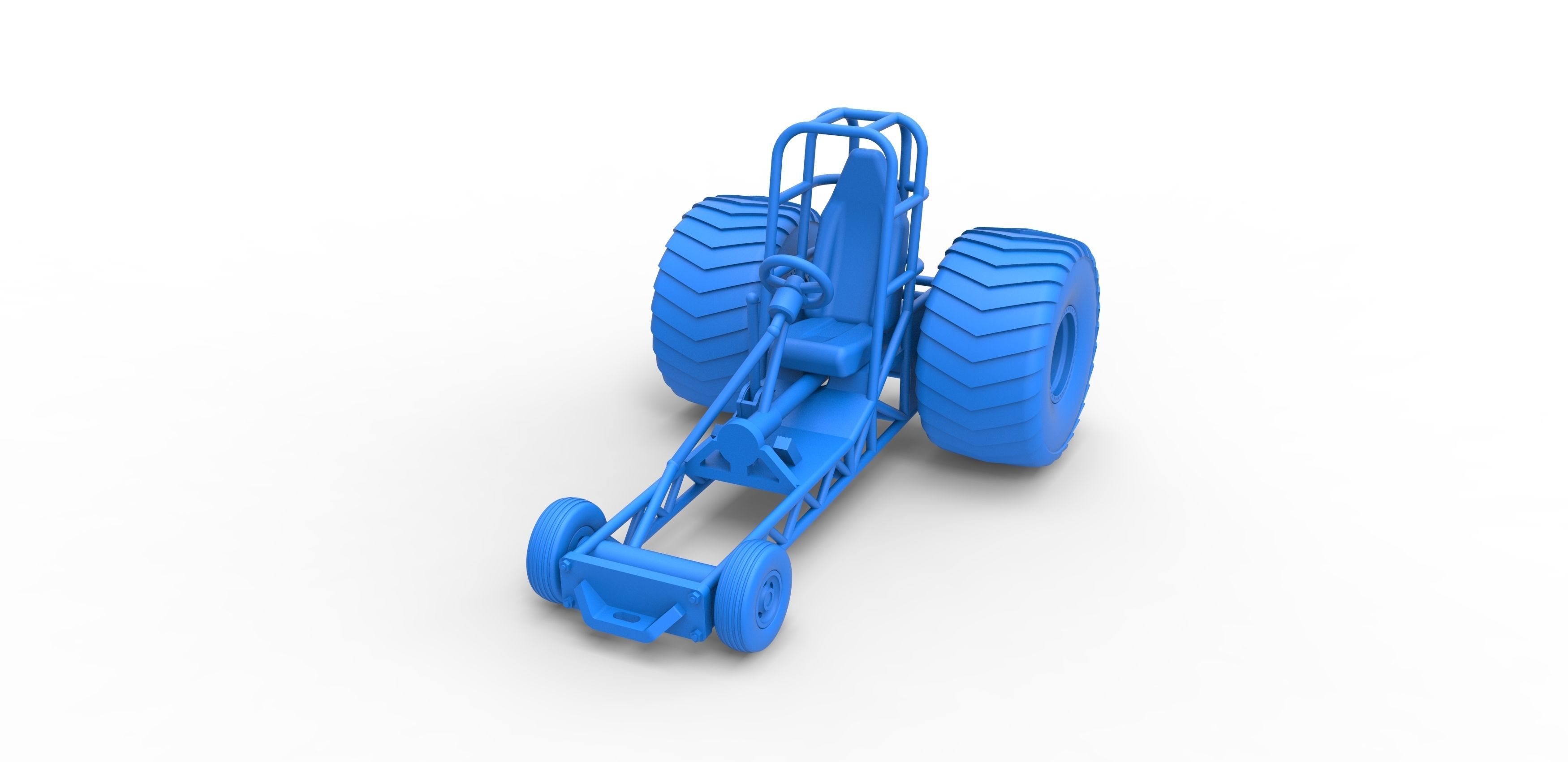Chassis of Mini Rod pulling tractor Scale 1 to 25 3D print model_15