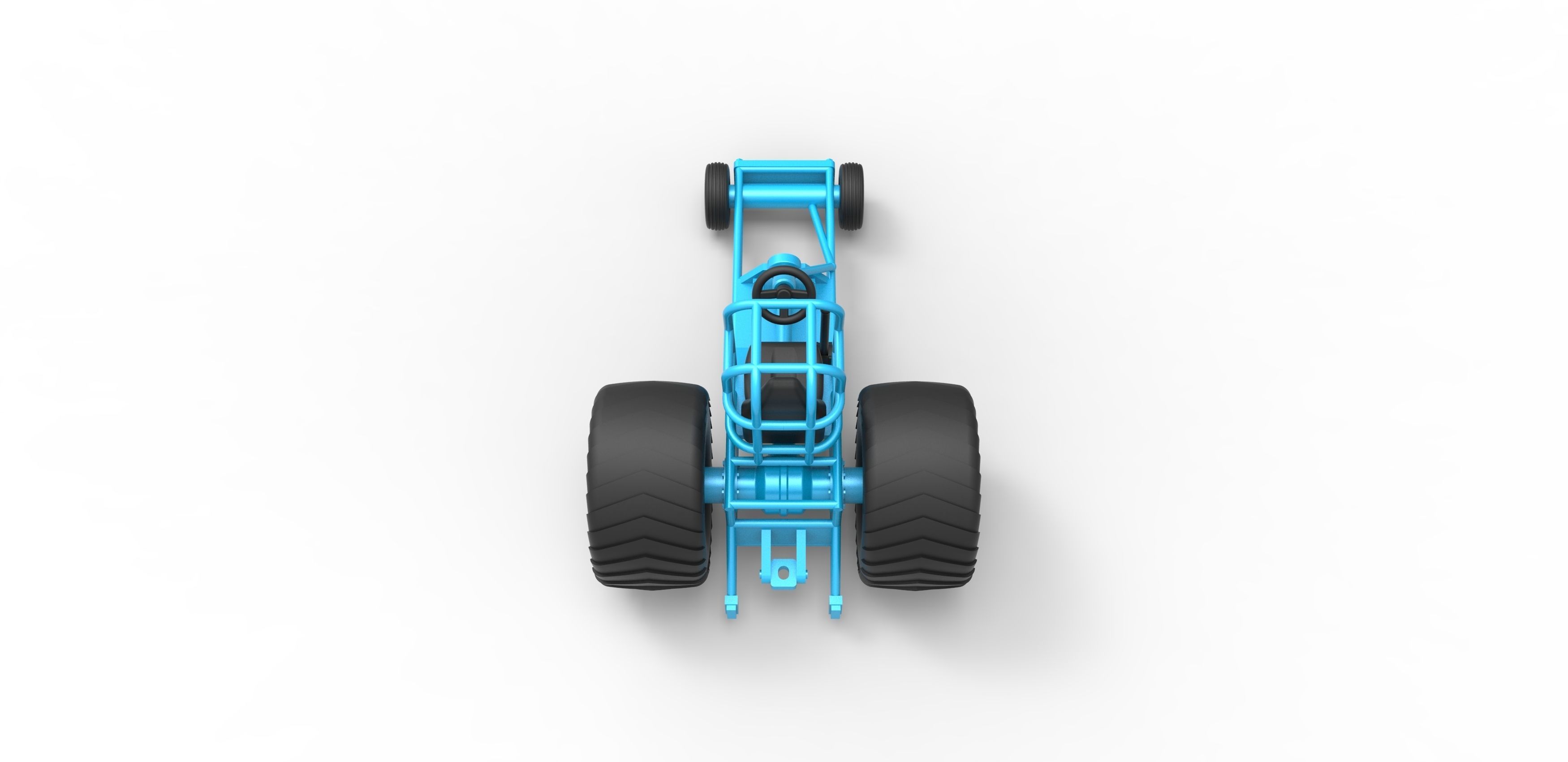 Chassis of Mini Rod pulling tractor Scale 1 to 25 3D print model_11