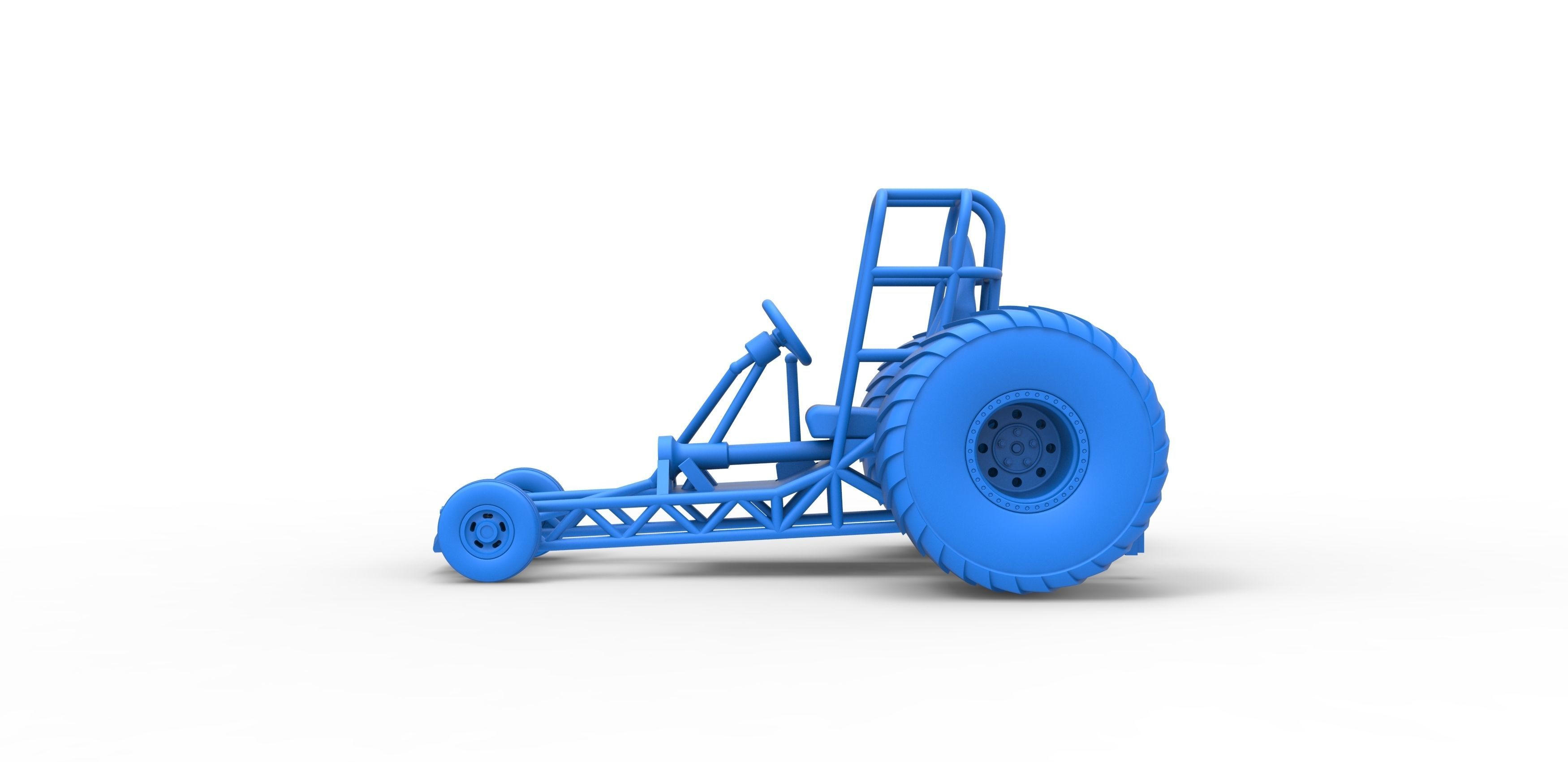 Chassis of Mini Rod pulling tractor Scale 1 to 25 3D print model_19