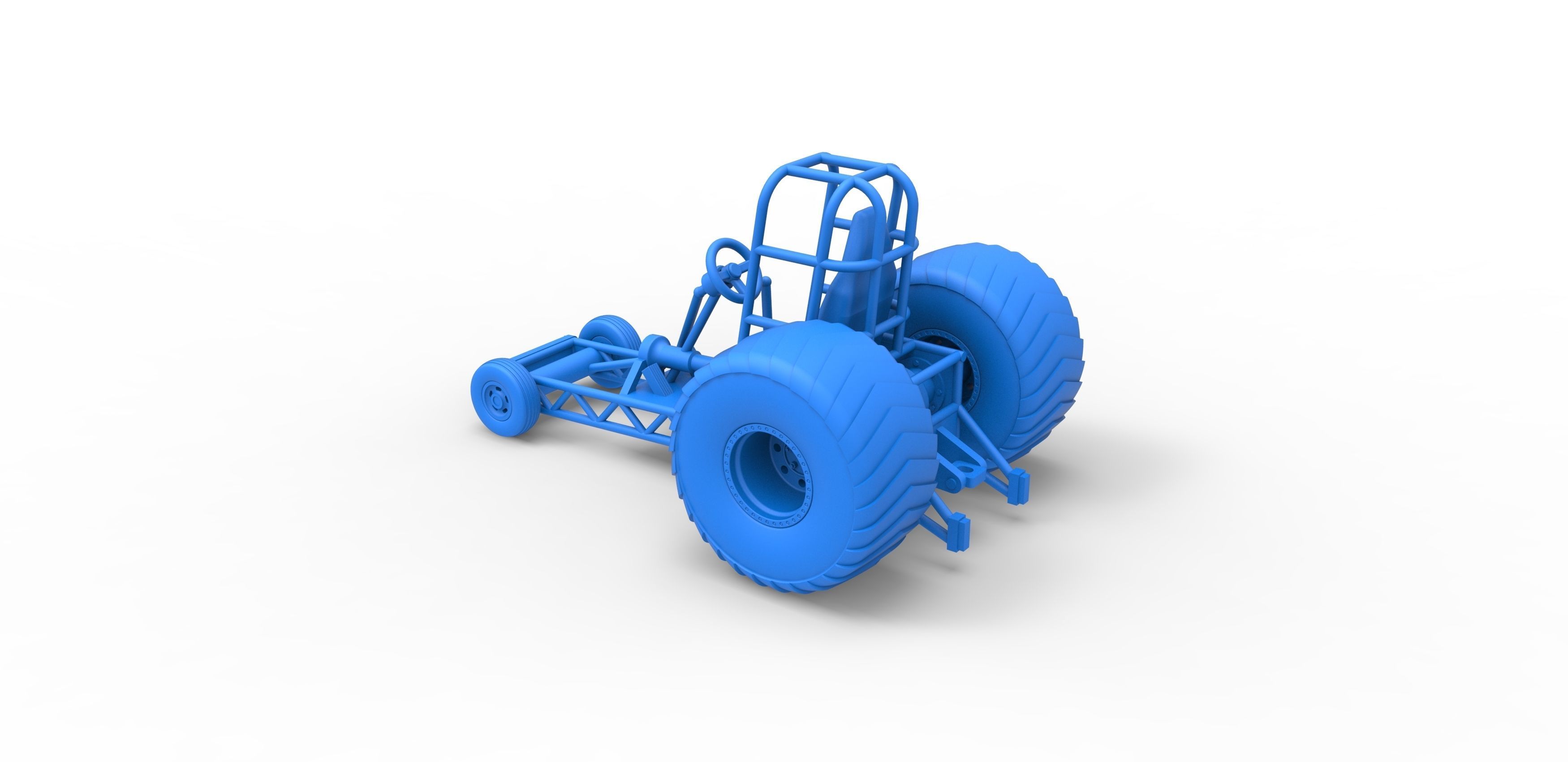 Chassis of Mini Rod pulling tractor Scale 1 to 25 3D print model_22
