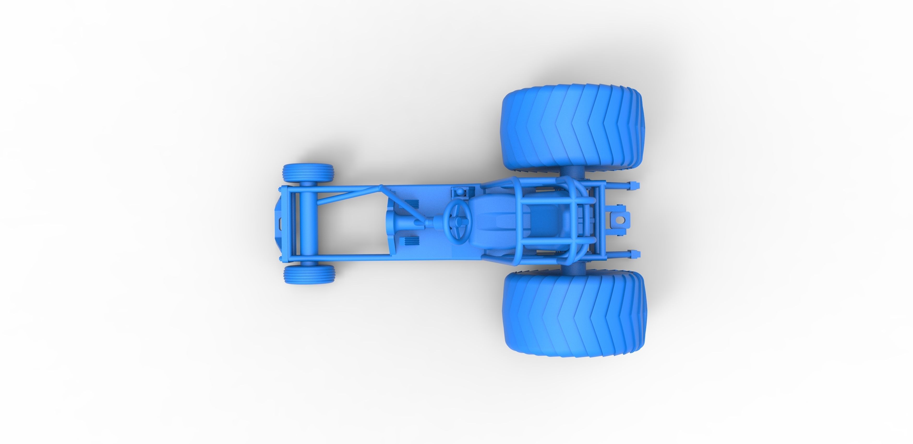 Chassis of Mini Rod pulling tractor Scale 1 to 25 3D print model_21