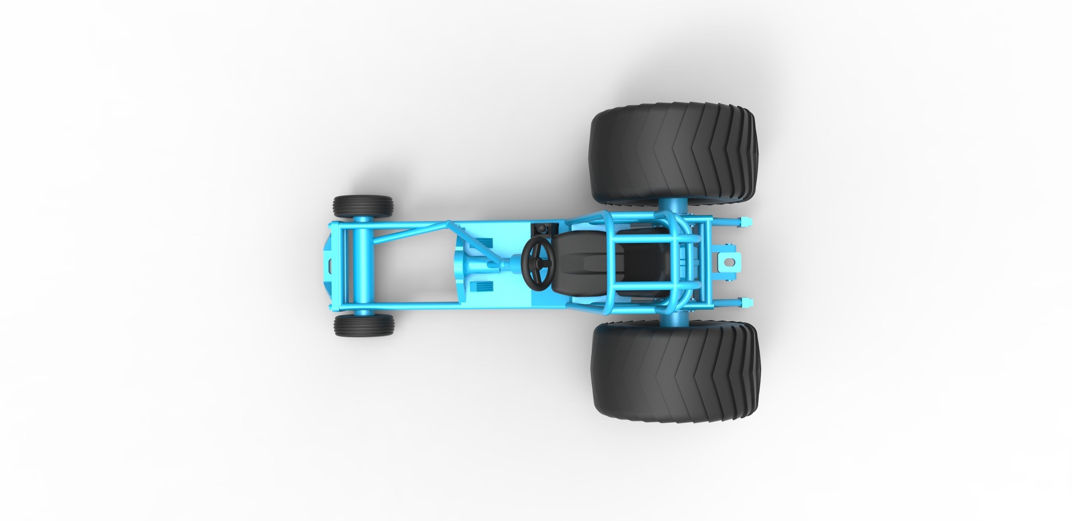Chassis of Mini Rod pulling tractor Scale 1 to 25 3D print model_8