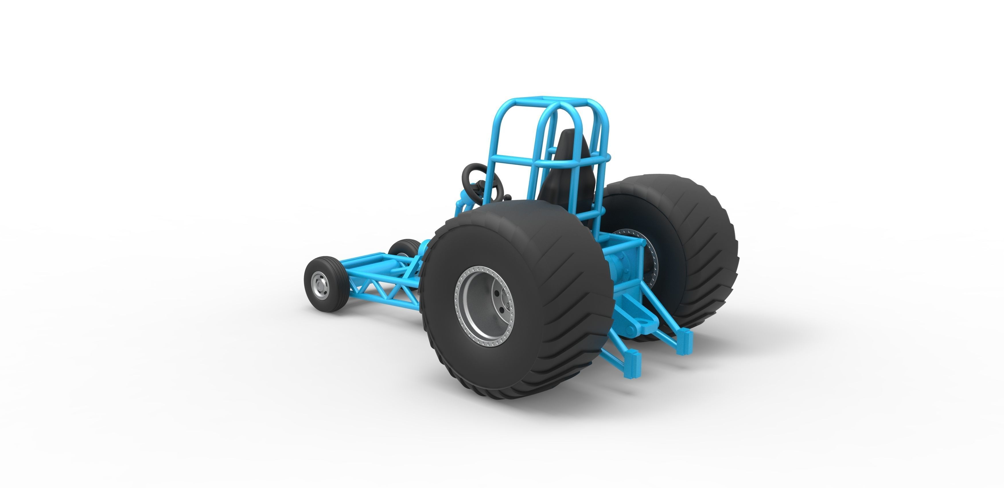 Chassis of Mini Rod pulling tractor Scale 1 to 25 3D print model_9