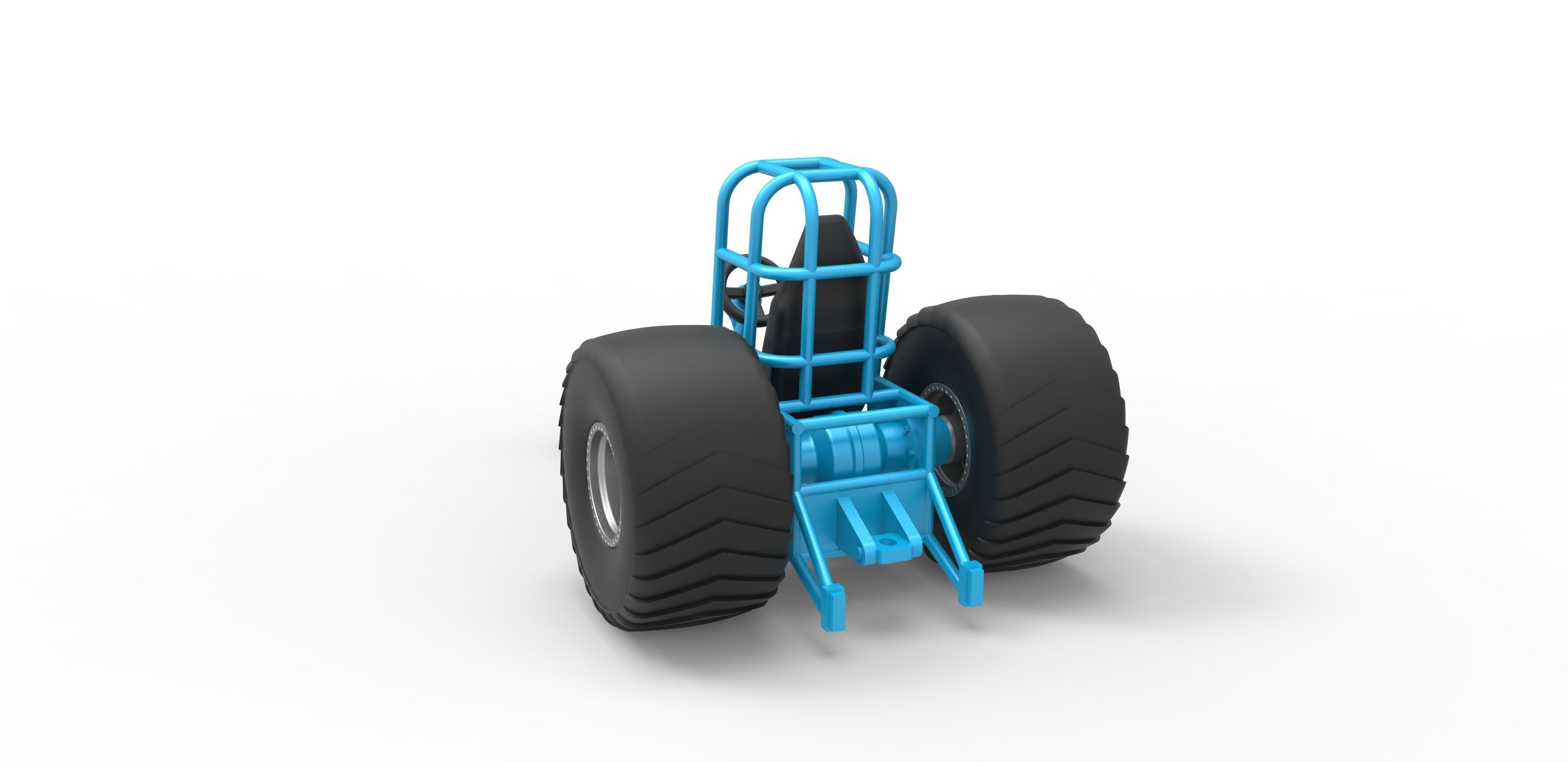 Chassis of Mini Rod pulling tractor Scale 1 to 25 3D print model_10