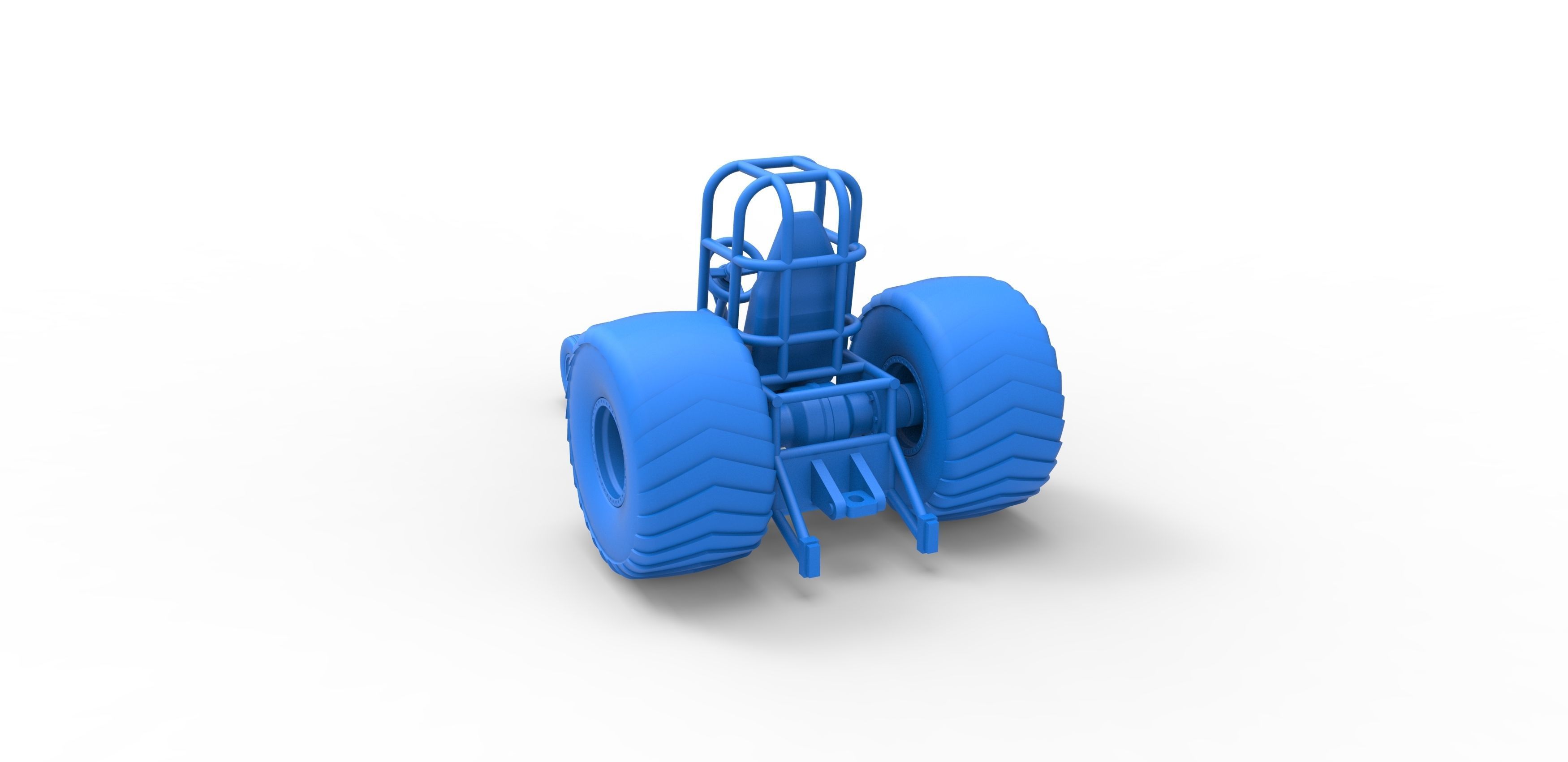 Chassis of Mini Rod pulling tractor Scale 1 to 25 3D print model_23