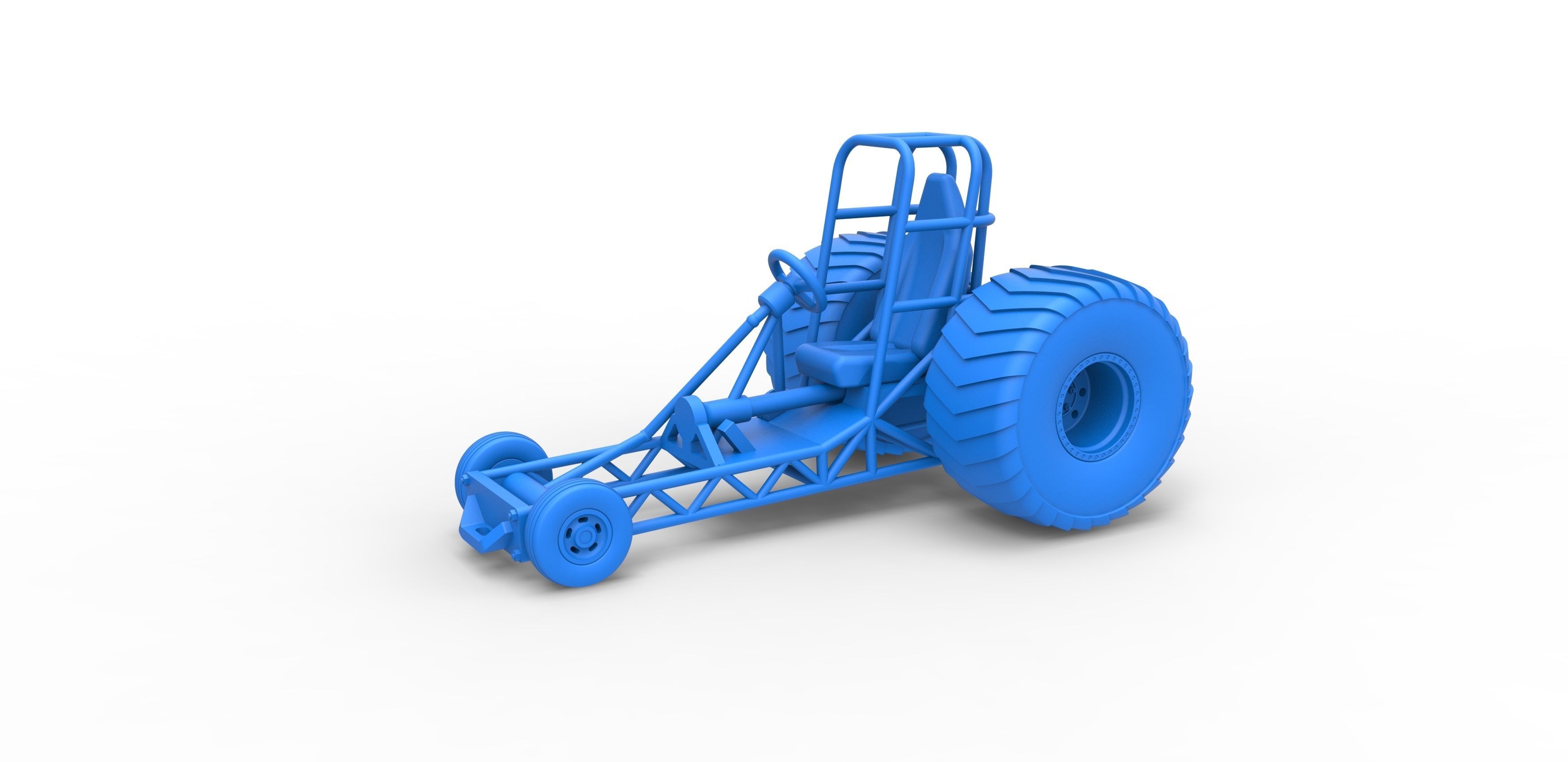 Chassis of Mini Rod pulling tractor Scale 1 to 25 3D print model_13