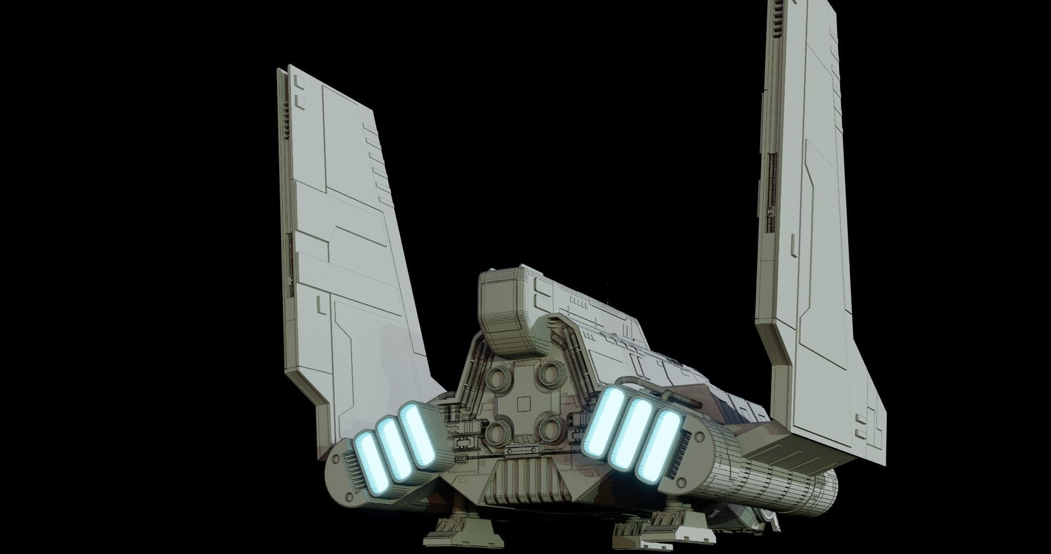 Nu-class attack shuttle  - Star Wars 3D model_20