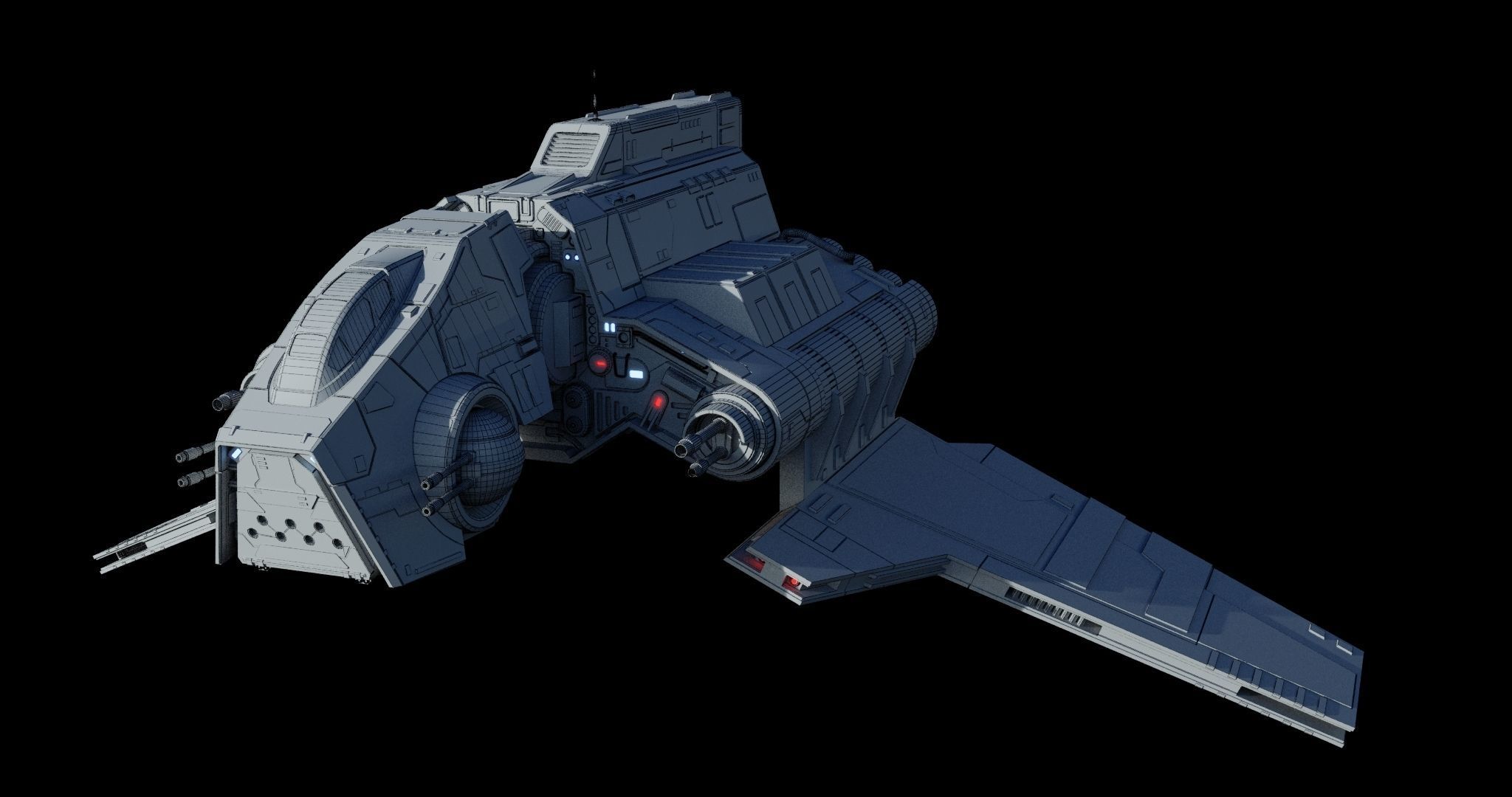 Nu-class attack shuttle  - Star Wars 3D model_18