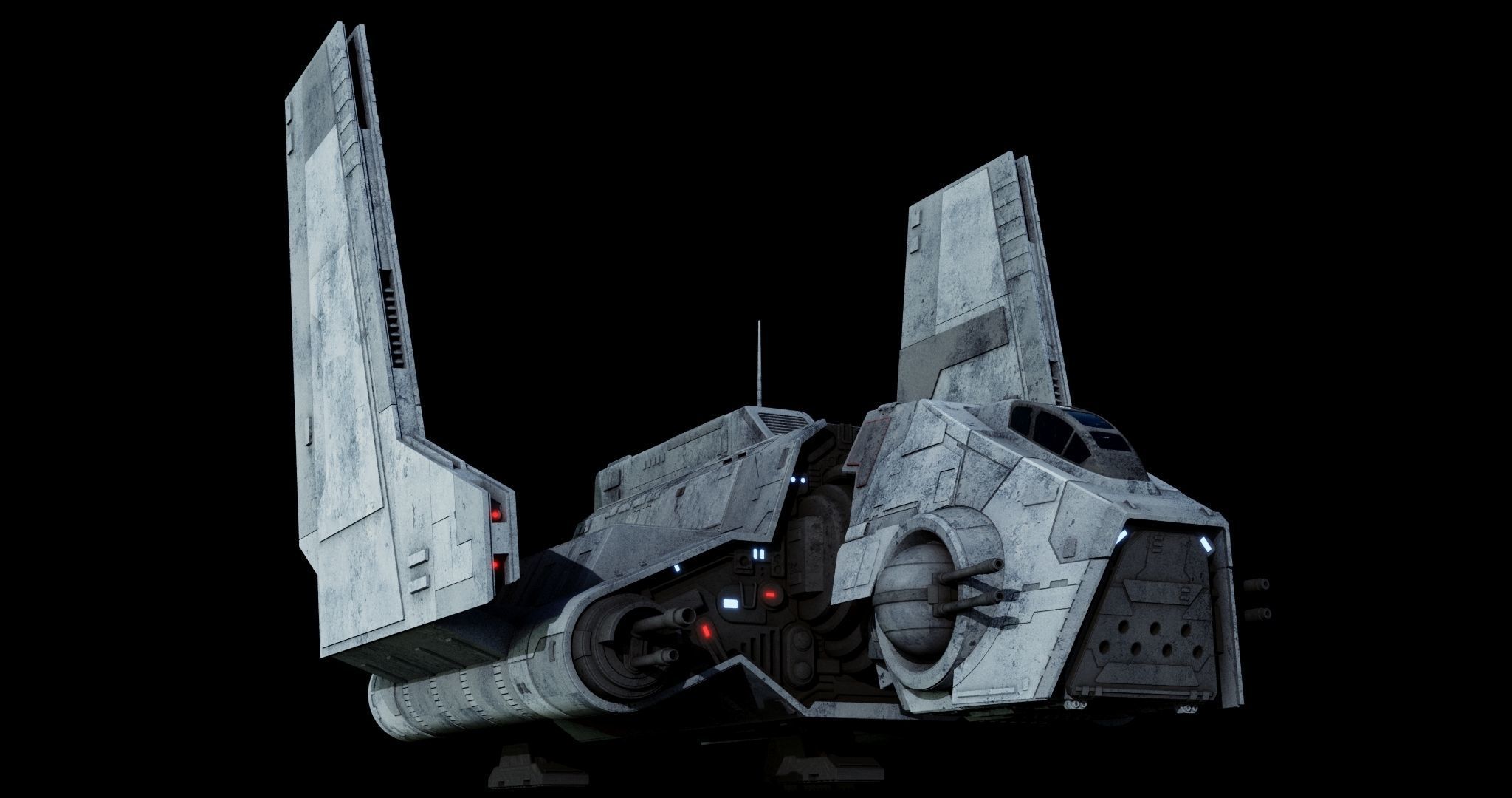 Nu-class attack shuttle  - Star Wars 3D model_12