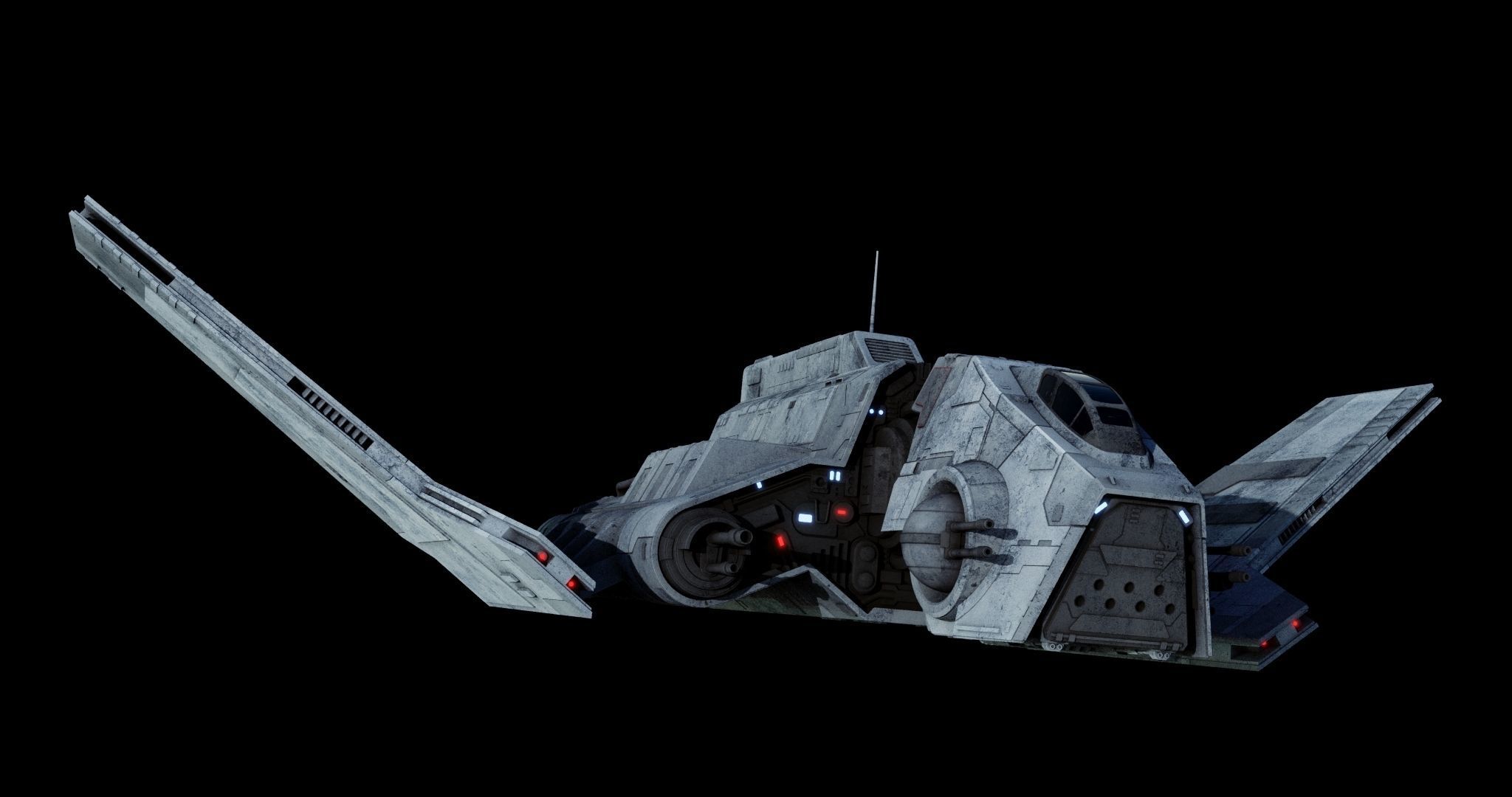 Nu-class attack shuttle  - Star Wars 3D model_10