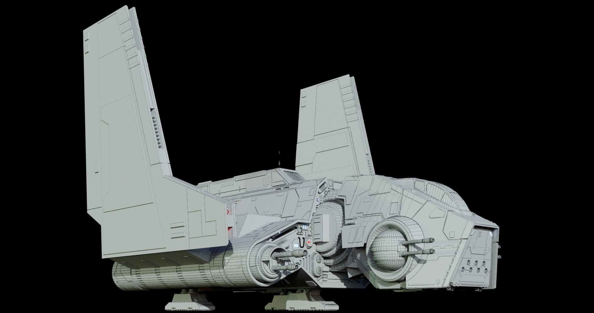 Nu-class attack shuttle  - Star Wars 3D model_19