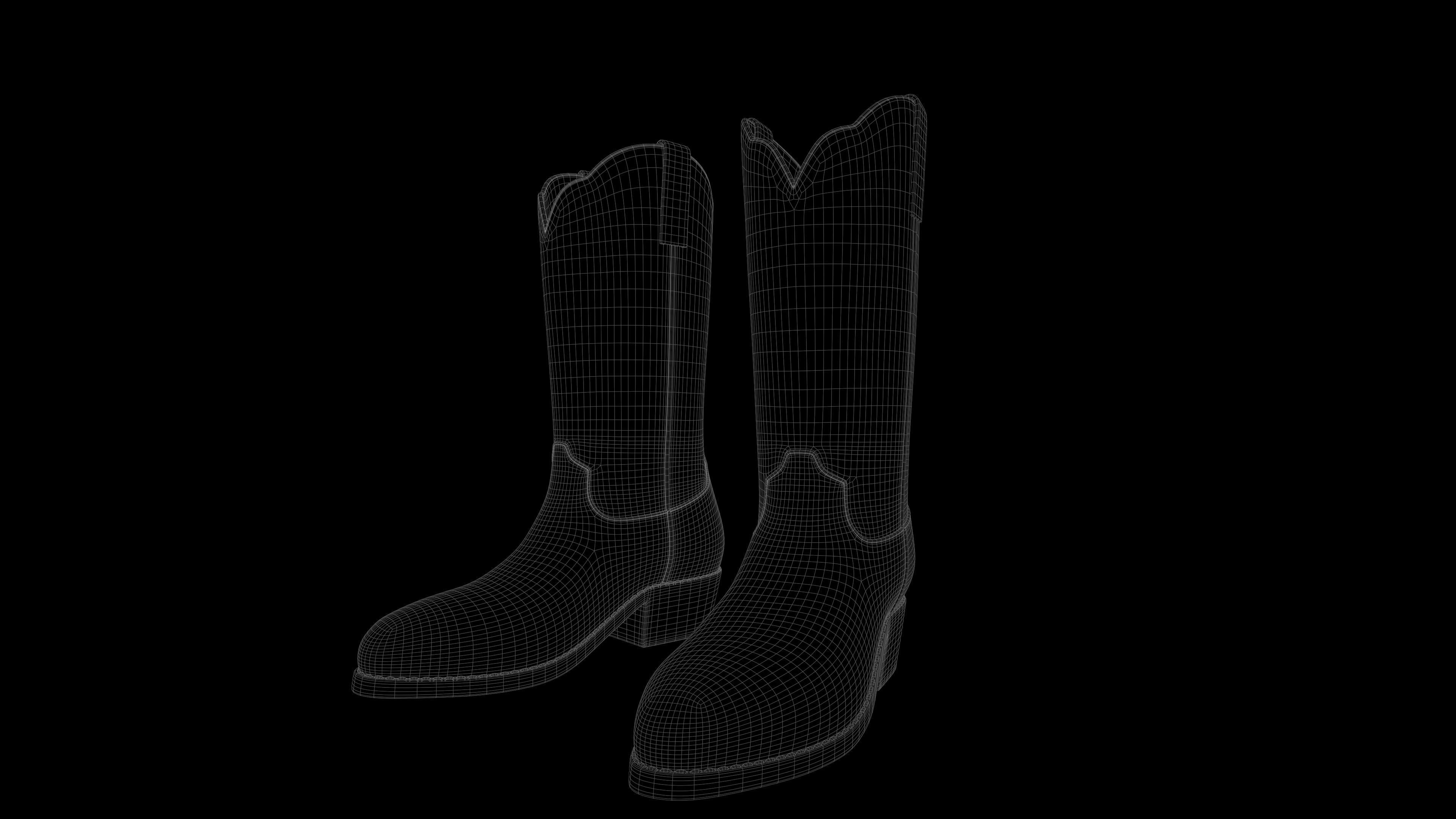 Cowboy boots  Low-poly 3D model_17