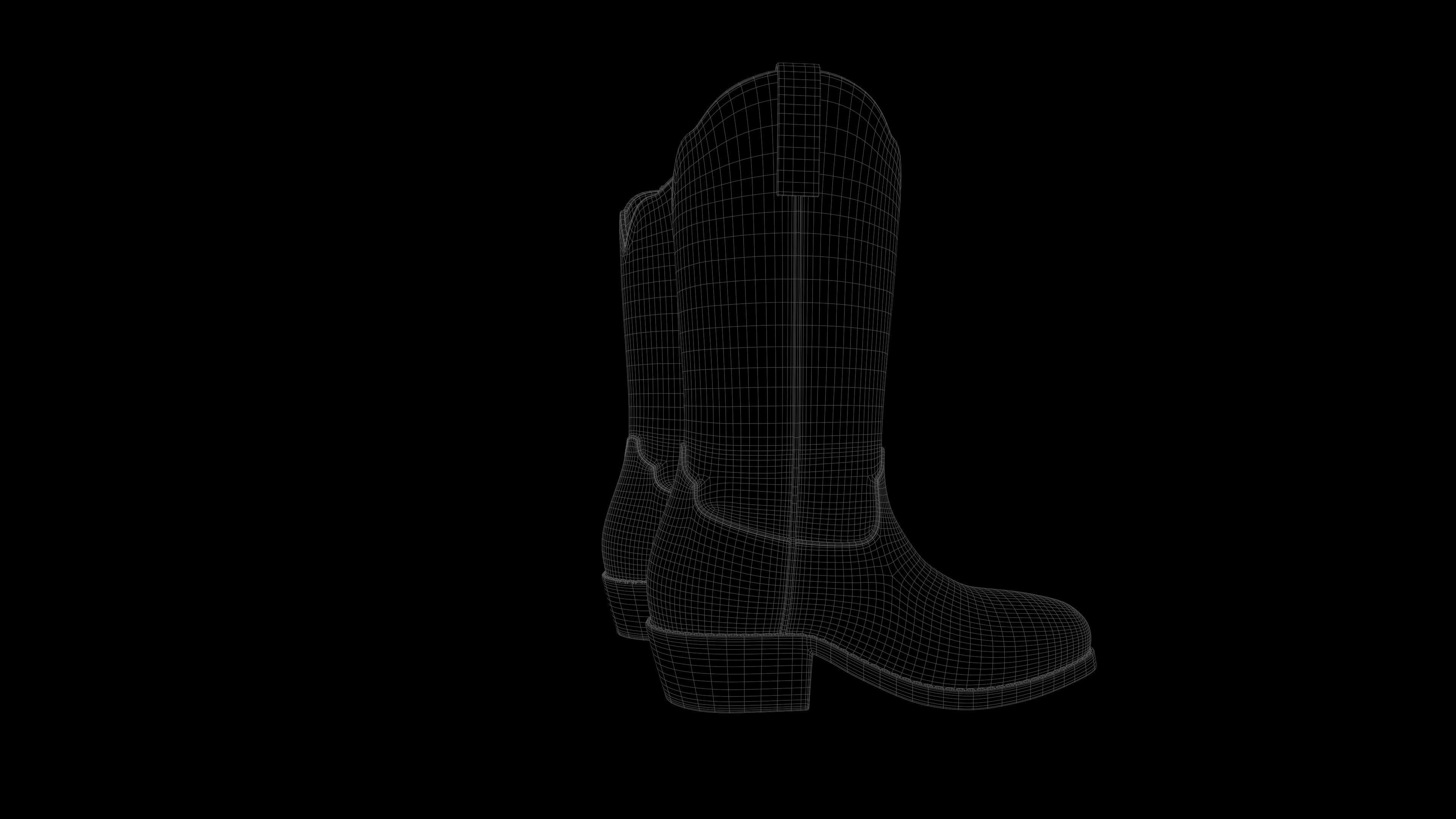 Cowboy boots  Low-poly 3D model_15