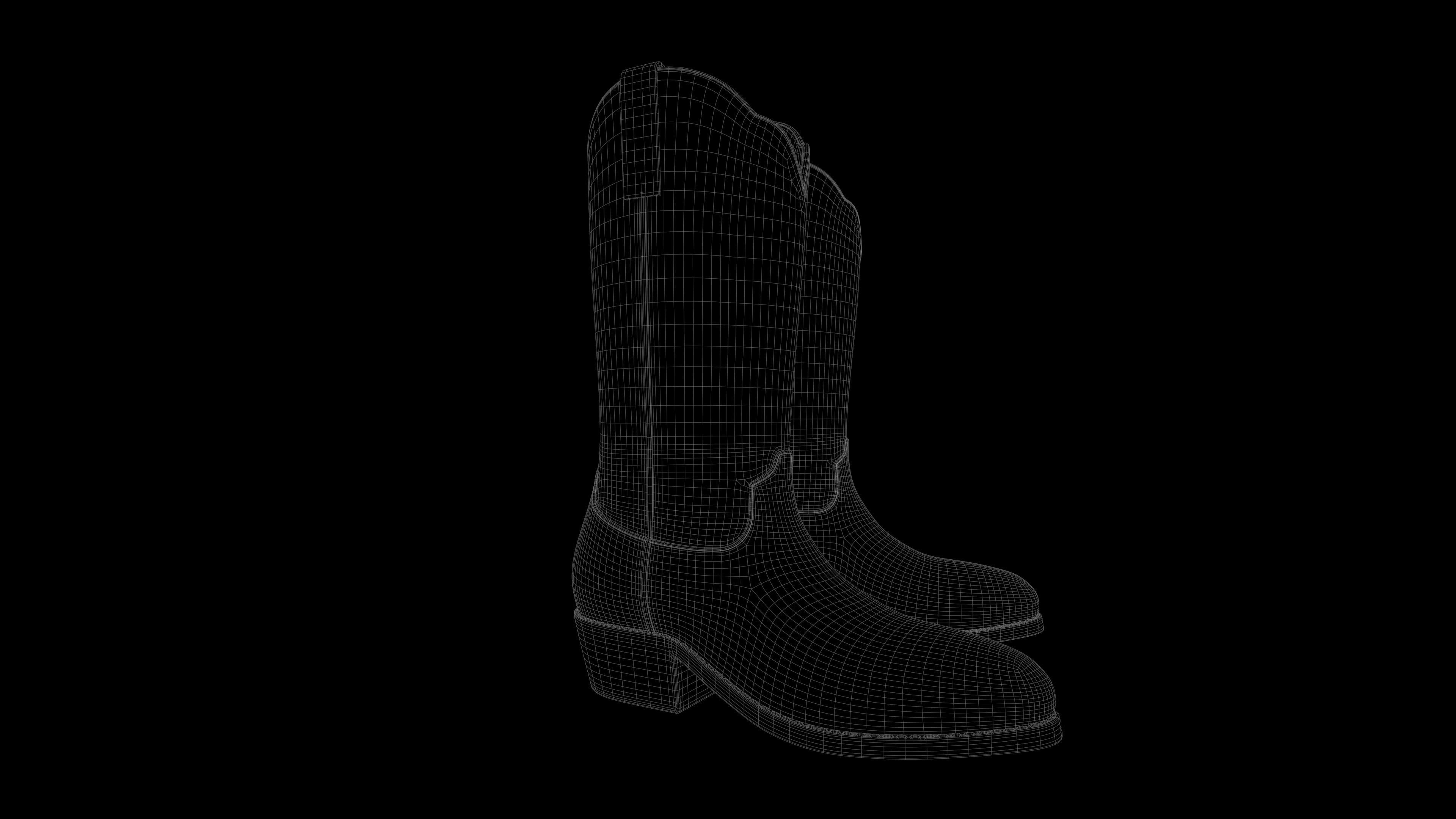Cowboy boots  Low-poly 3D model_18
