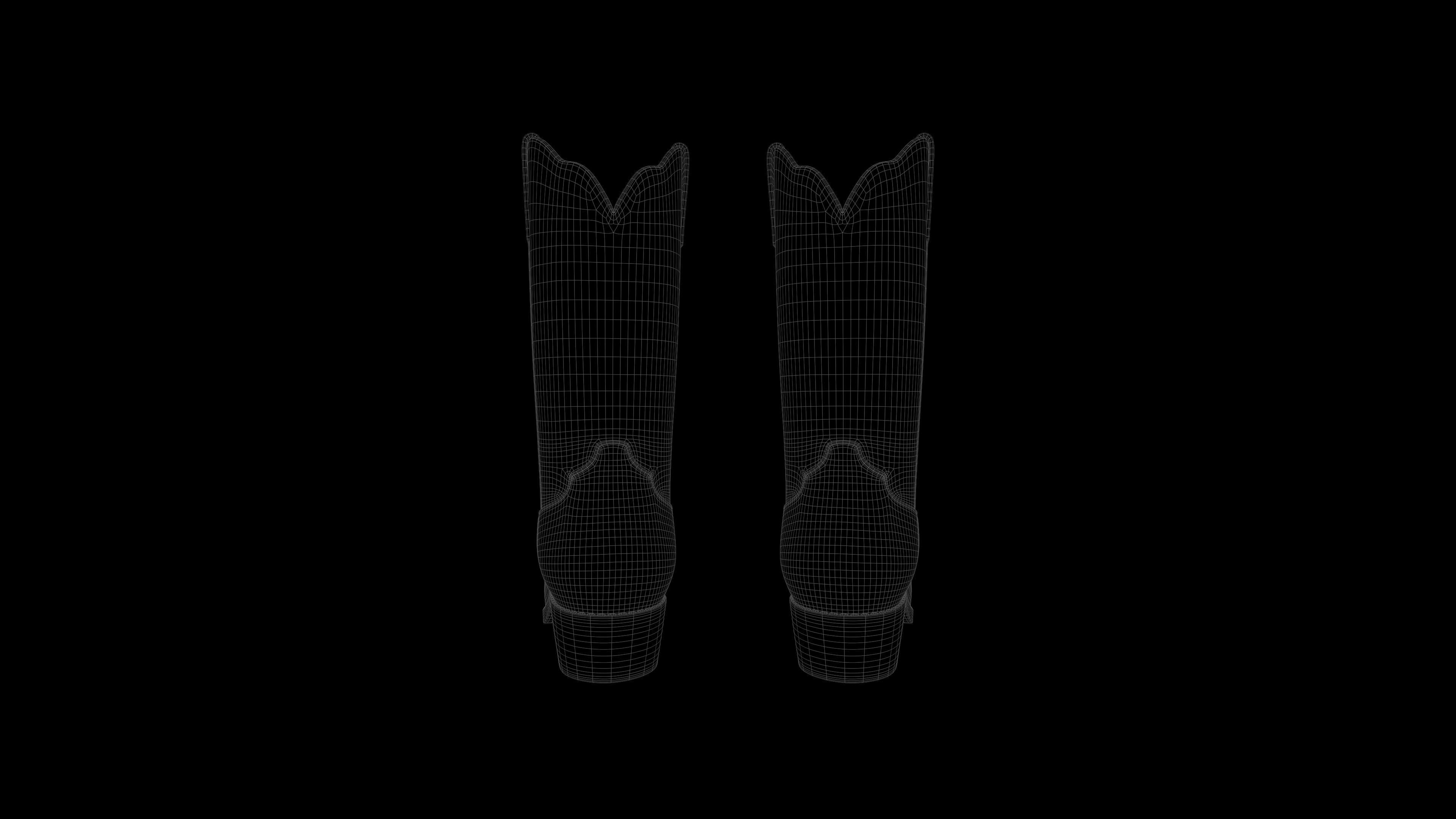Cowboy boots  Low-poly 3D model_13