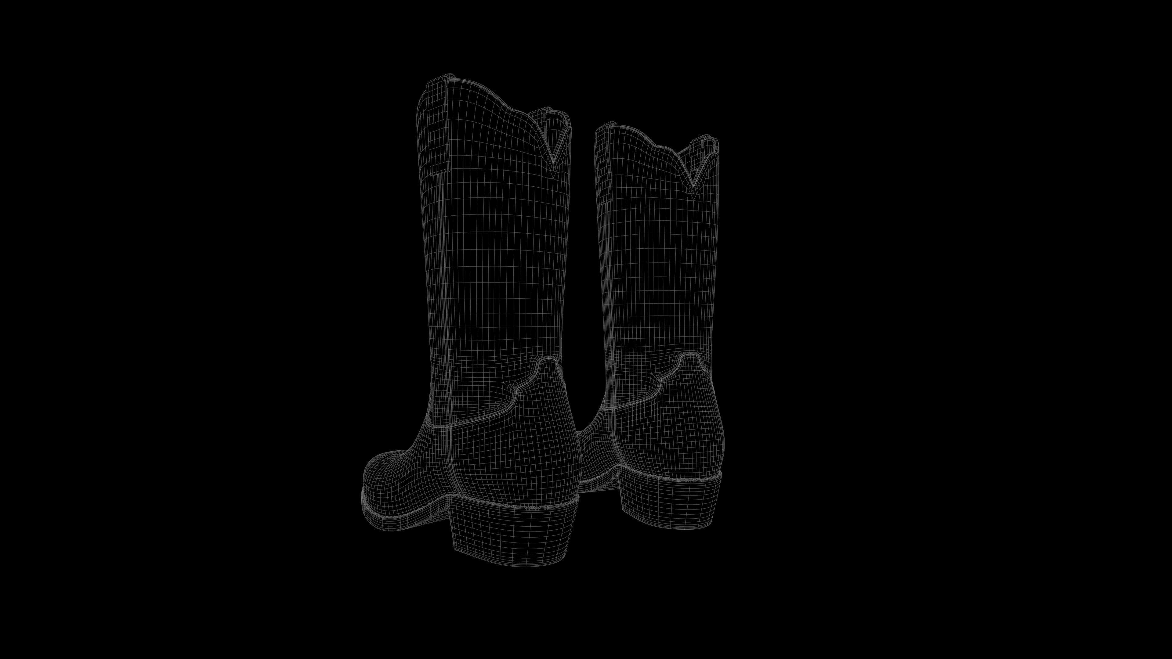 Cowboy boots  Low-poly 3D model_14