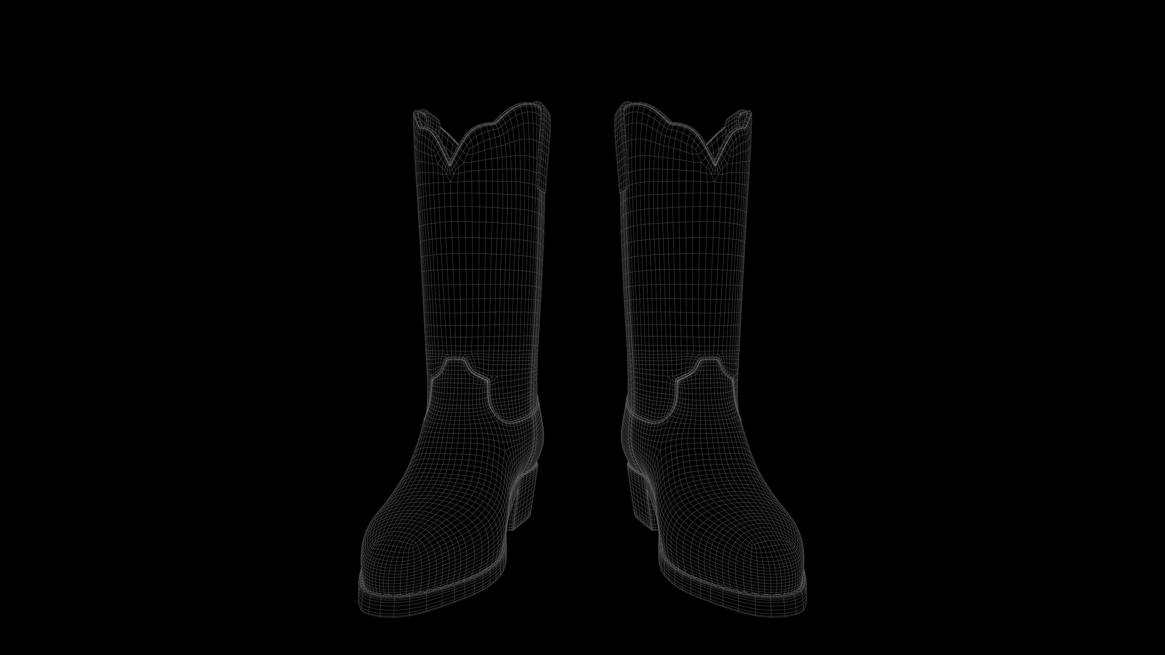 Cowboy boots  Low-poly 3D model_19