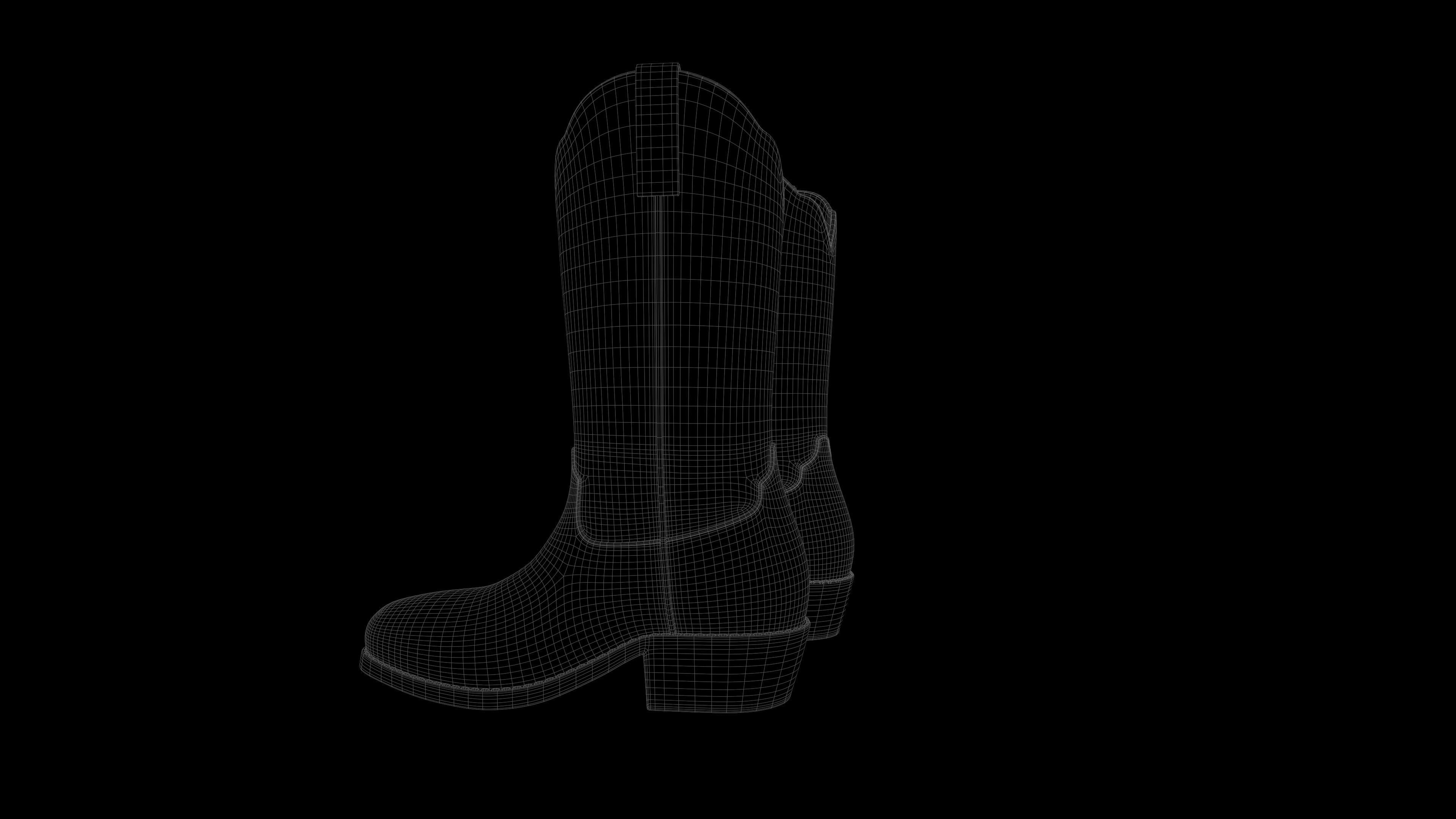 Cowboy boots  Low-poly 3D model_21