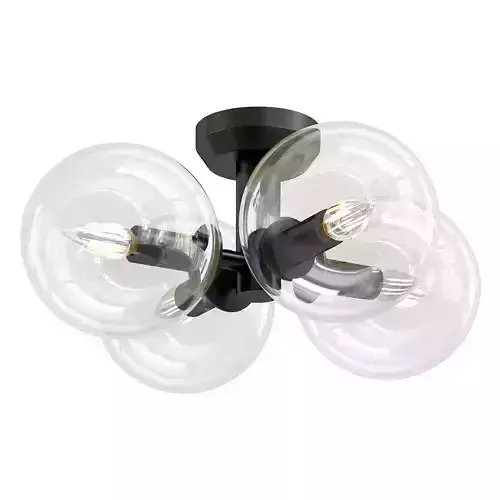 st-luce-rosello-sl424-402-04 three light ceiling fixture with clear bubbles