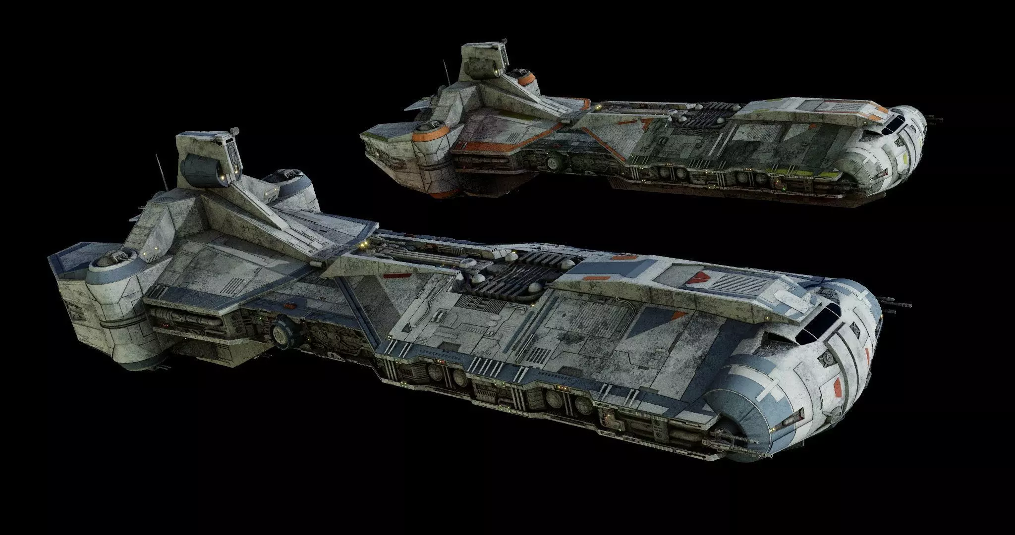 Rebel Command Ship Blue Chief and Phoenix Home  - Star Wars 3D model_0