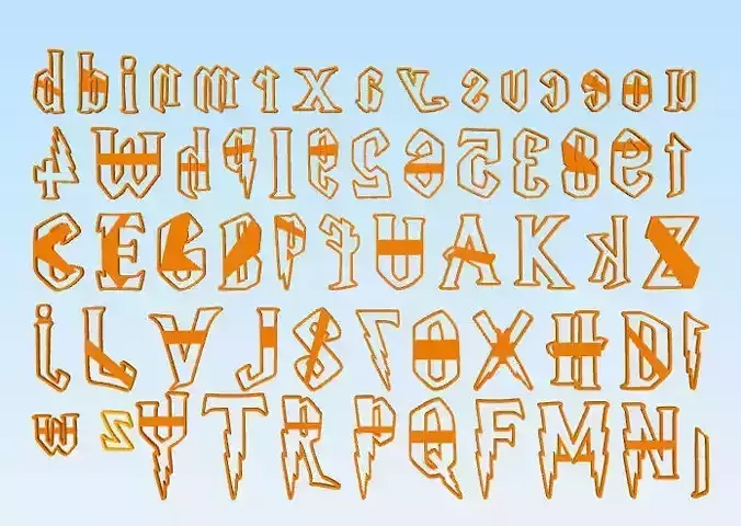 Emporte pieces alphabet Harry Poter 3D print model