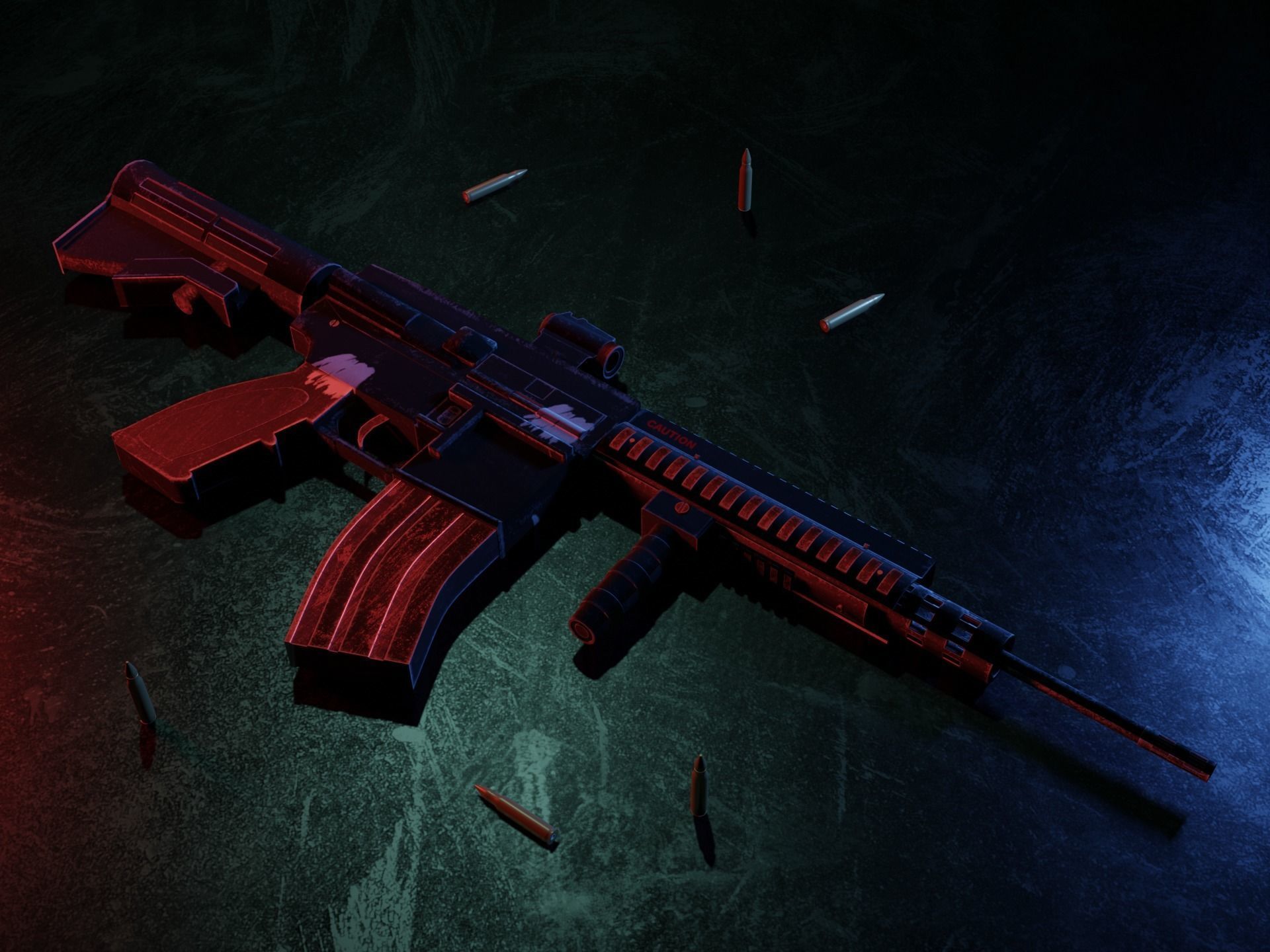 Assault Rifle 3D model_1