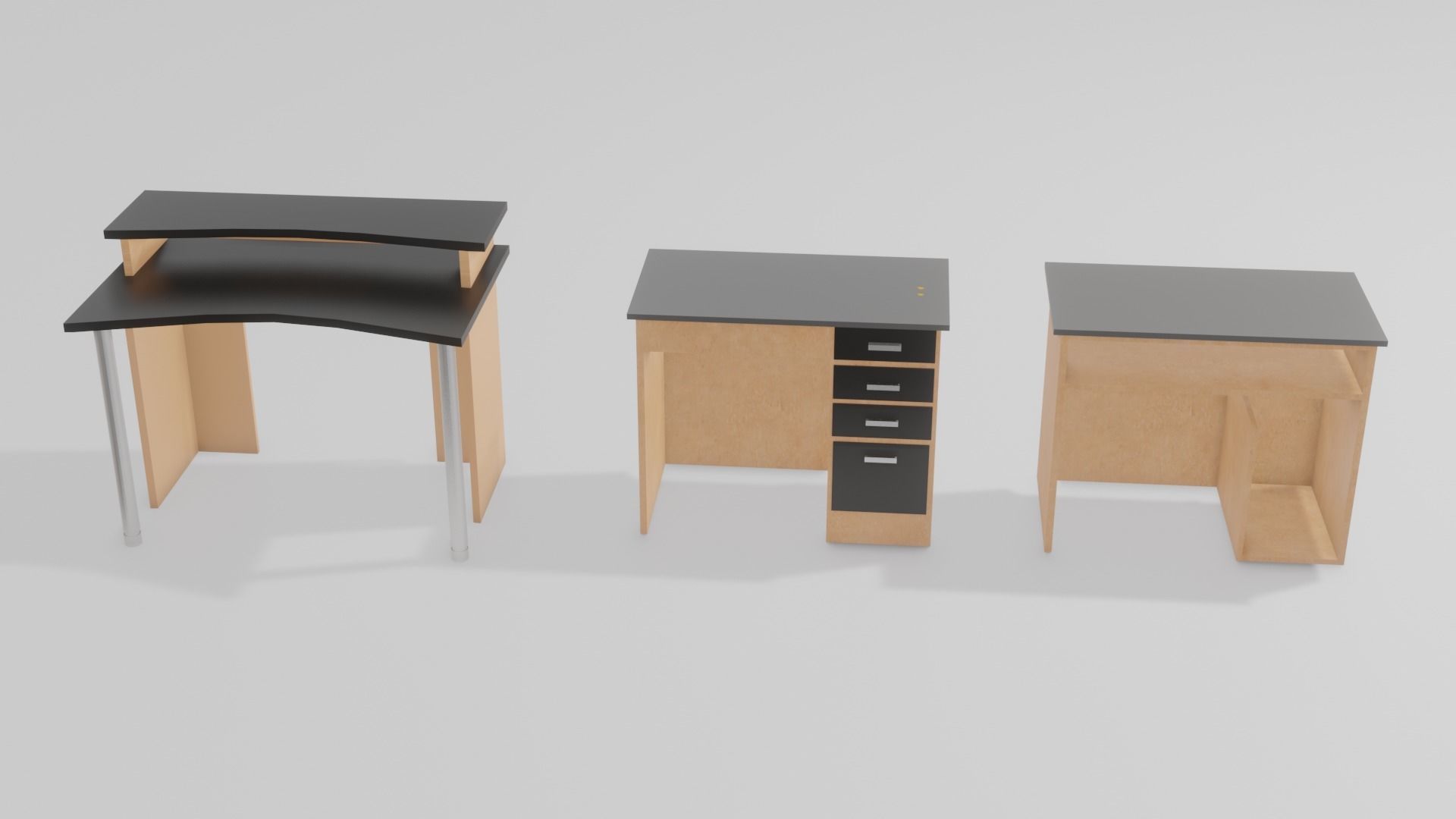 computer desks 3D model_2