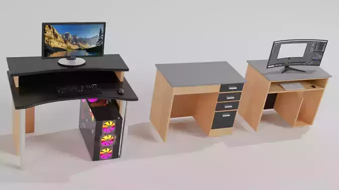 computer desks 3D model