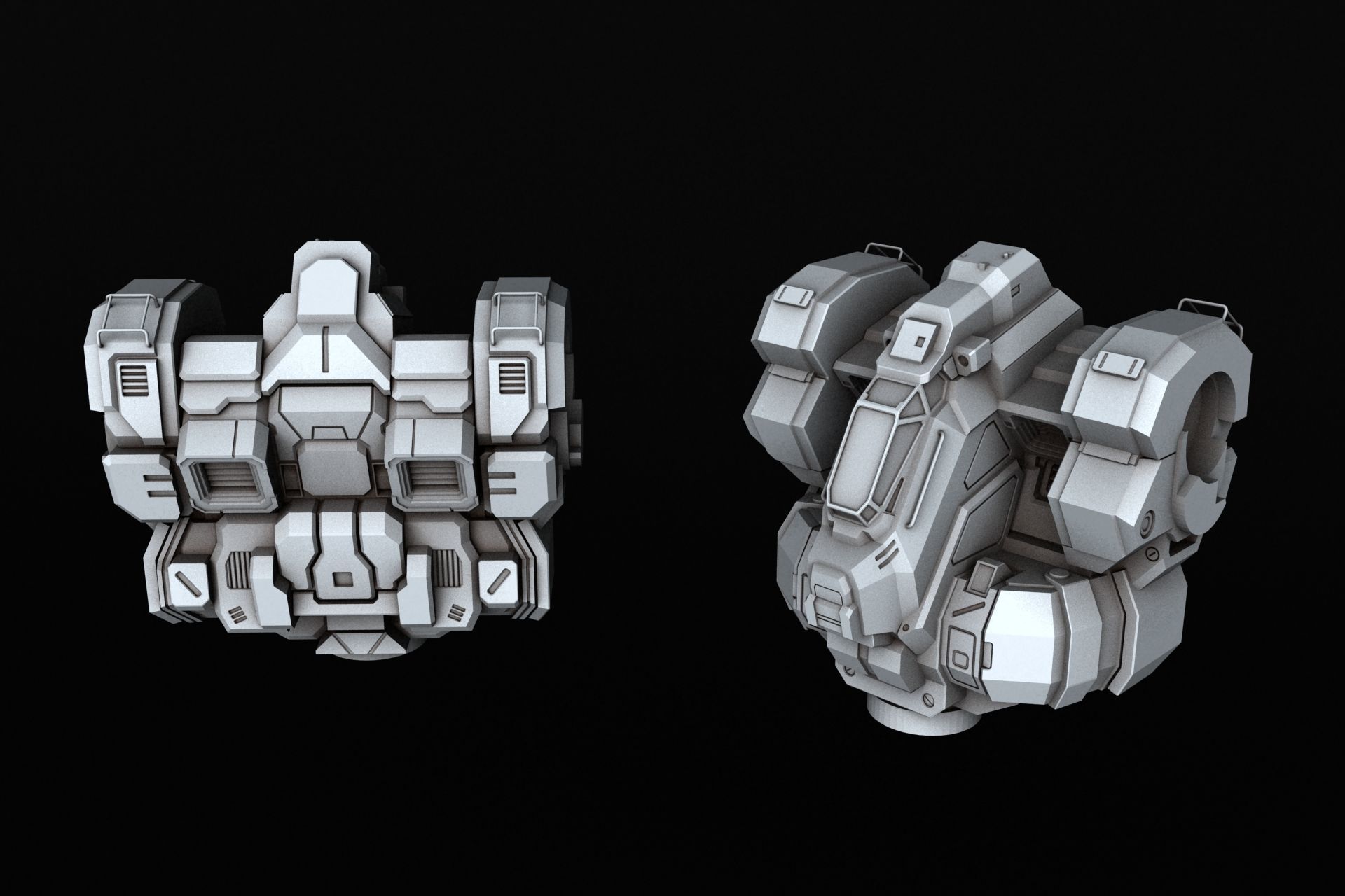 BlackJack futuristic robot 3D print model_17