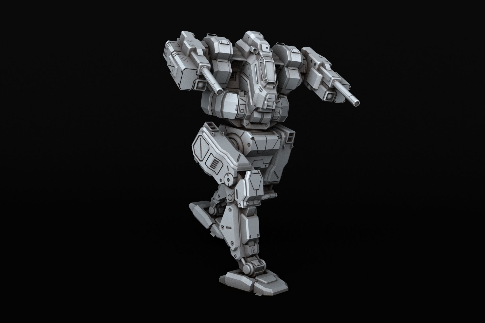 BlackJack futuristic robot 3D print model_10