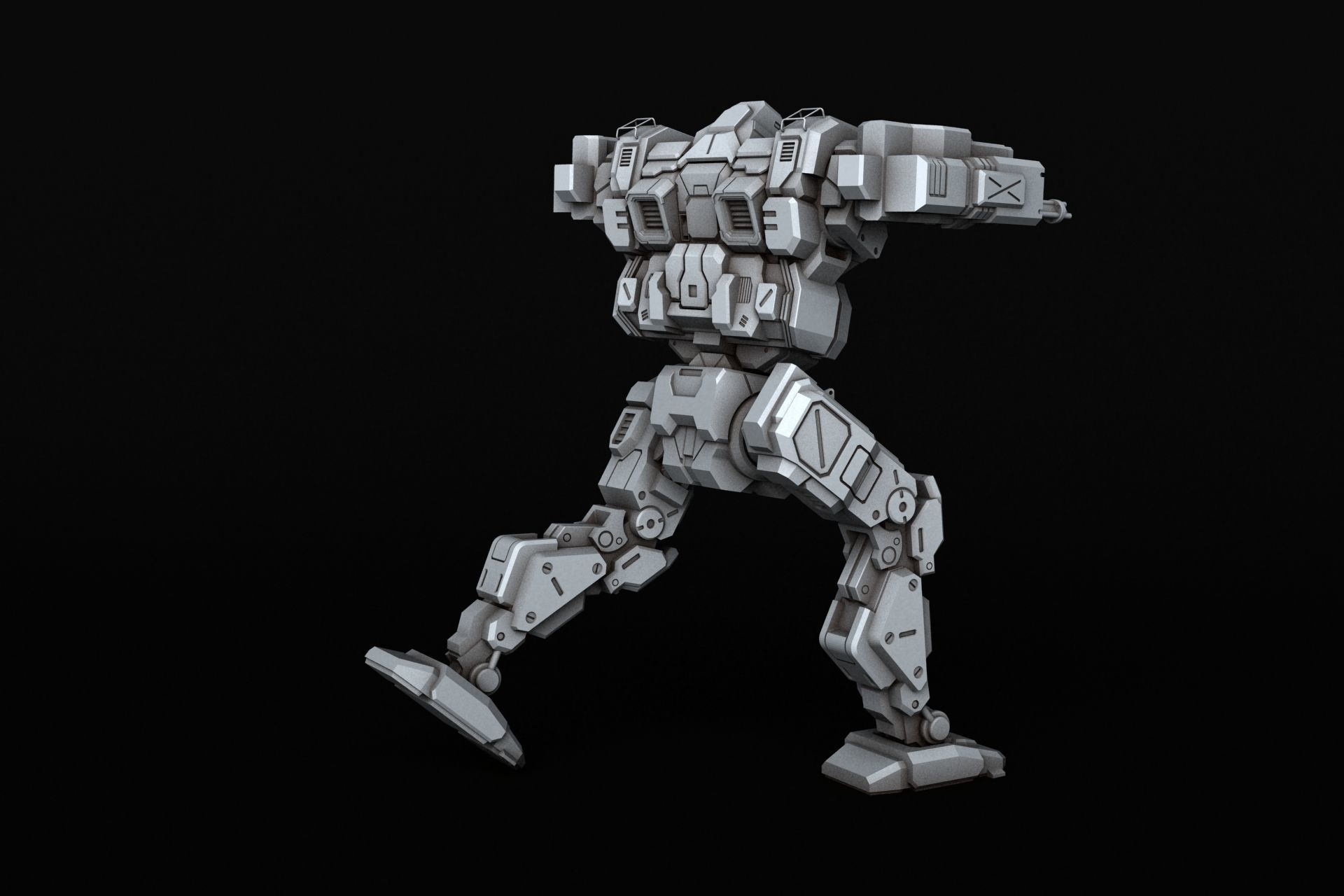 BlackJack futuristic robot 3D print model_5